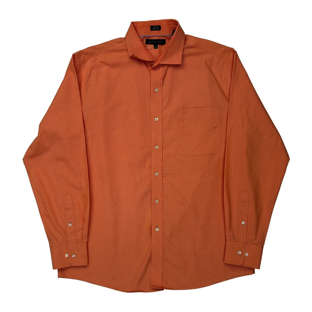 Tommy Hilfiger Slim Fit Shirt - XL Orange Cotton Refurbished - Thrifted (note: this is a term often used to describe second- refurbished available on Cerqular