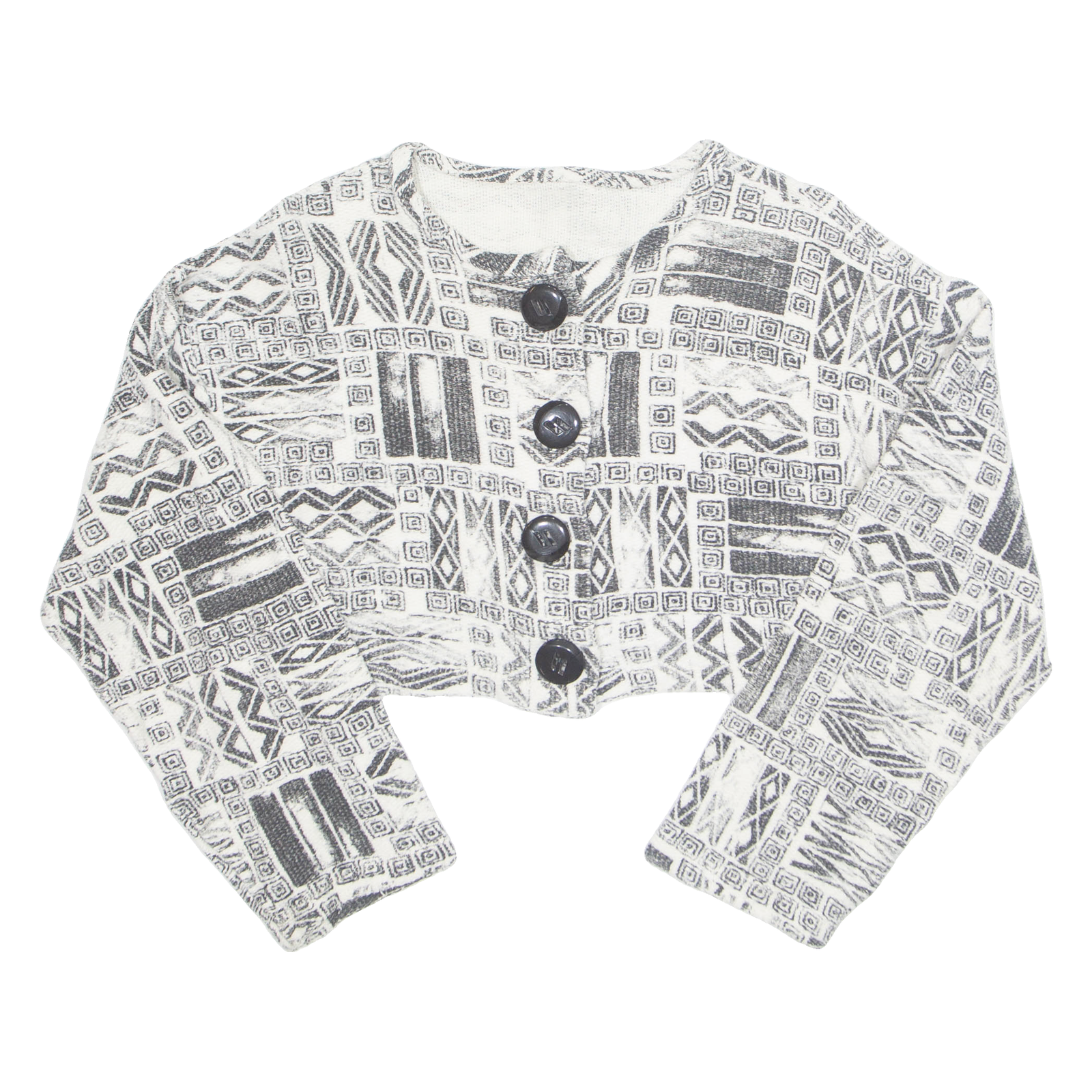 Buy Womens Cropped Blouse Black Long Sleeve Crazy Pattern M Refurbished - $16.89 Womens Cropped Blouse Black Long Sleeve Crazy Pattern M Refurbished - N/A refurbished available on Cerqular