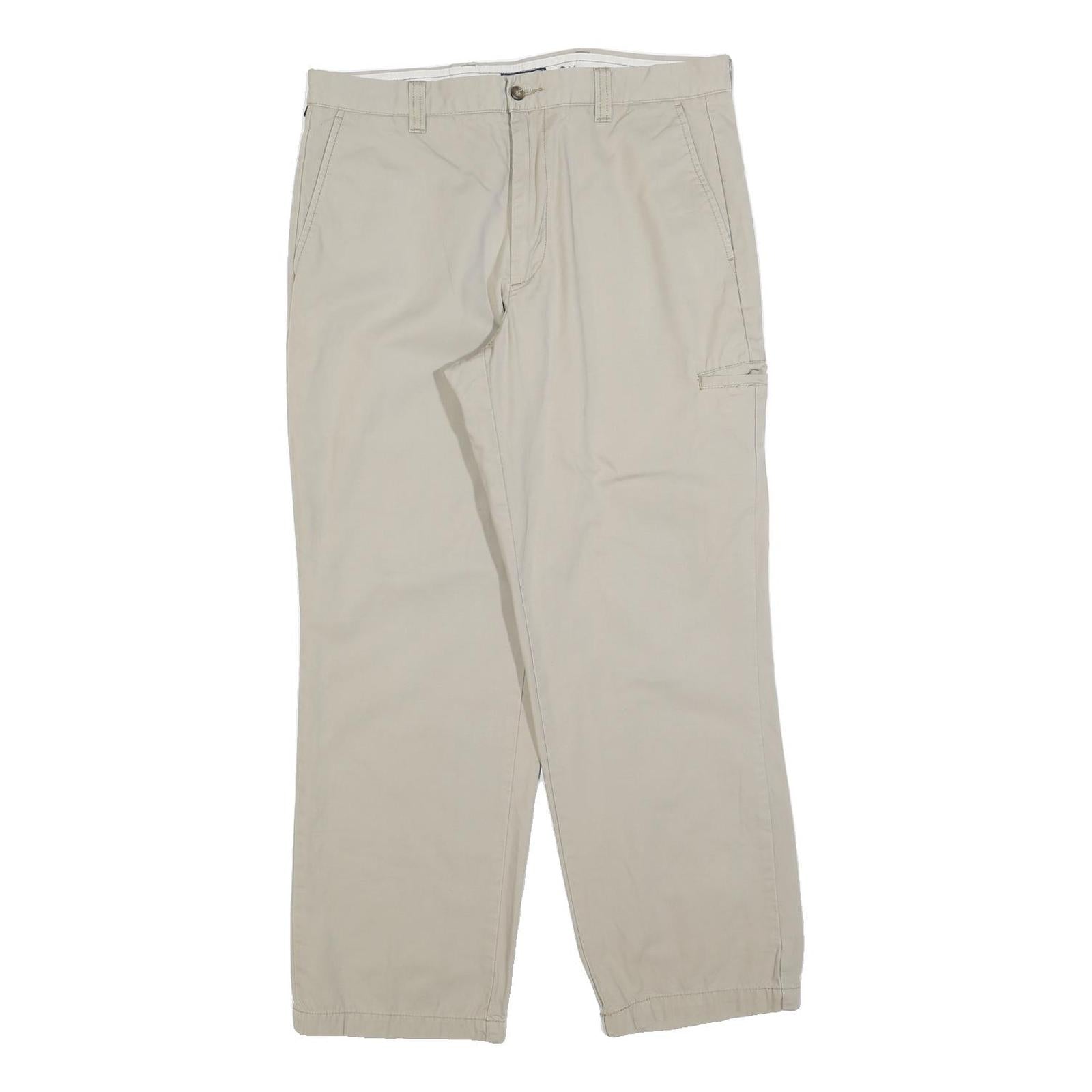 DOCKERS Mens Regular Beige Cotton Blend Trousers W34 L30 Zip Closure Casual Refurbished - N/A refurbished available on Cerqular