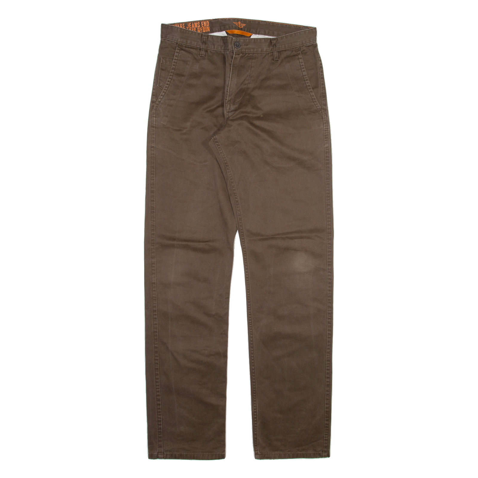 DOCKERS Mens Trousers Brown Slim Straight W31 L34 Refurbished - N/A refurbished available on Cerqular