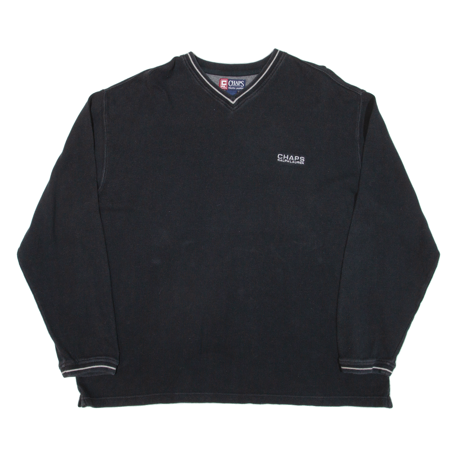 CHAPS RALPH LAUREN Mens Sweatshirt Black V-Neck 2XL Refurbished - N/A refurbished available on Cerqular