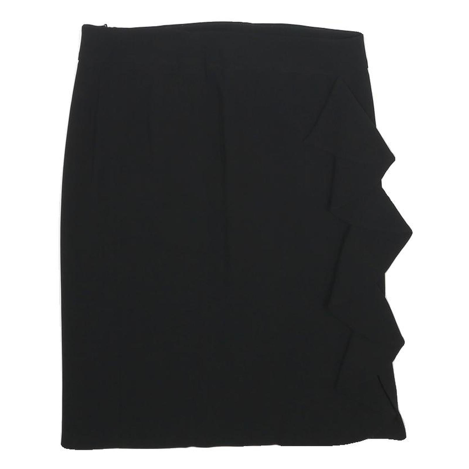 MARELLA Womens Black Pencil Knee Length Woven Skirt UK 8 Ruffle Detail Refurbished - N/A refurbished available on Cerqular