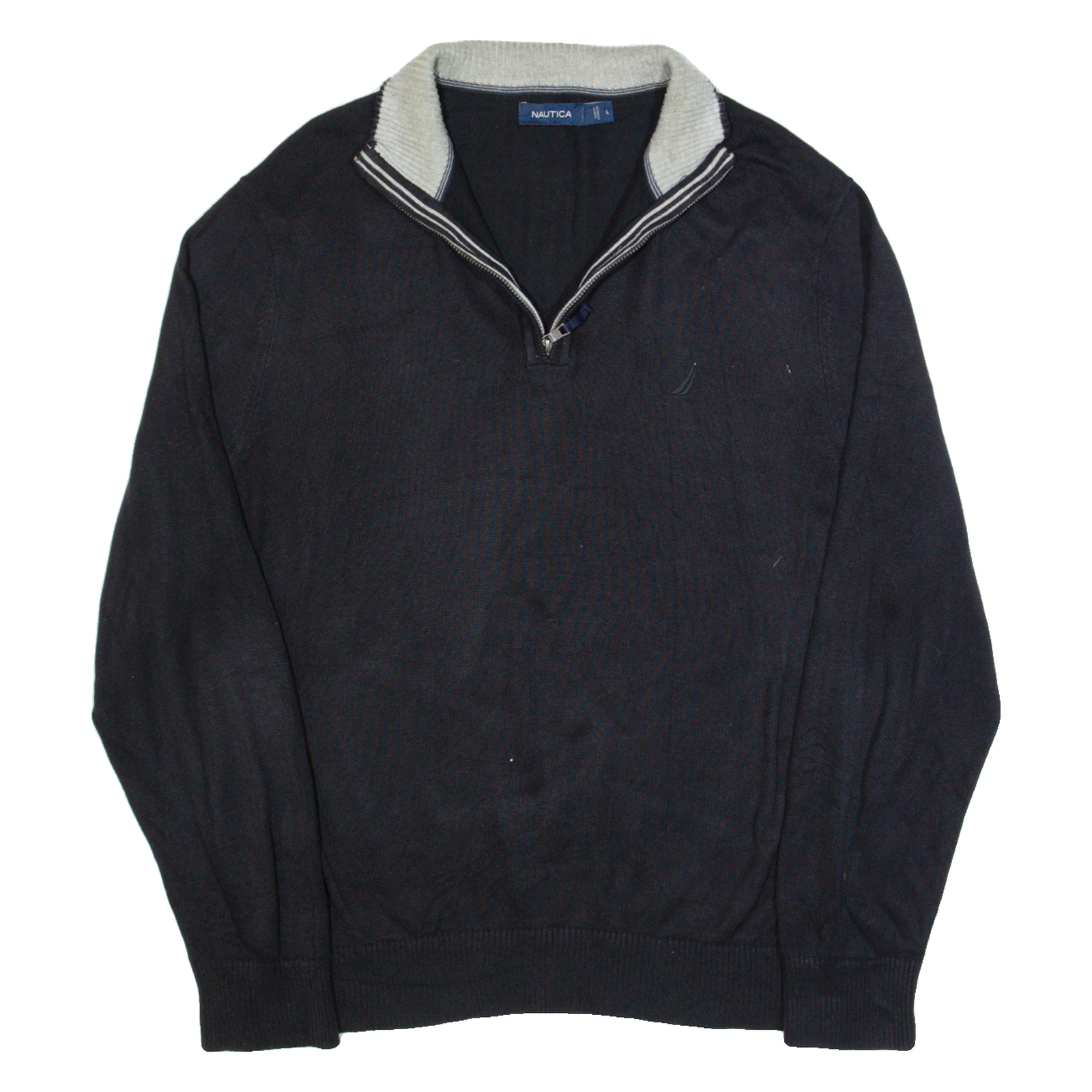 Buy NAUTICA Mens Jumper Black 1/4 Zip Tight Knit L Refurbished - $28.59 NAUTICA Mens Jumper Black 1/4 Zip Tight Knit L Refurbished - N/A refurbished available on Cerqular
