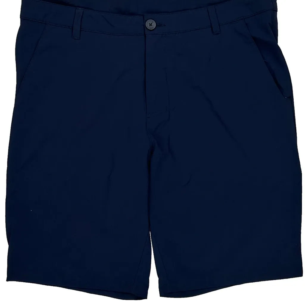 Oakley Shorts - 36W 9L Navy Polyester Refurbished - Thrifted (note: this is a term often used to describe second- refurbished available on Cerqular