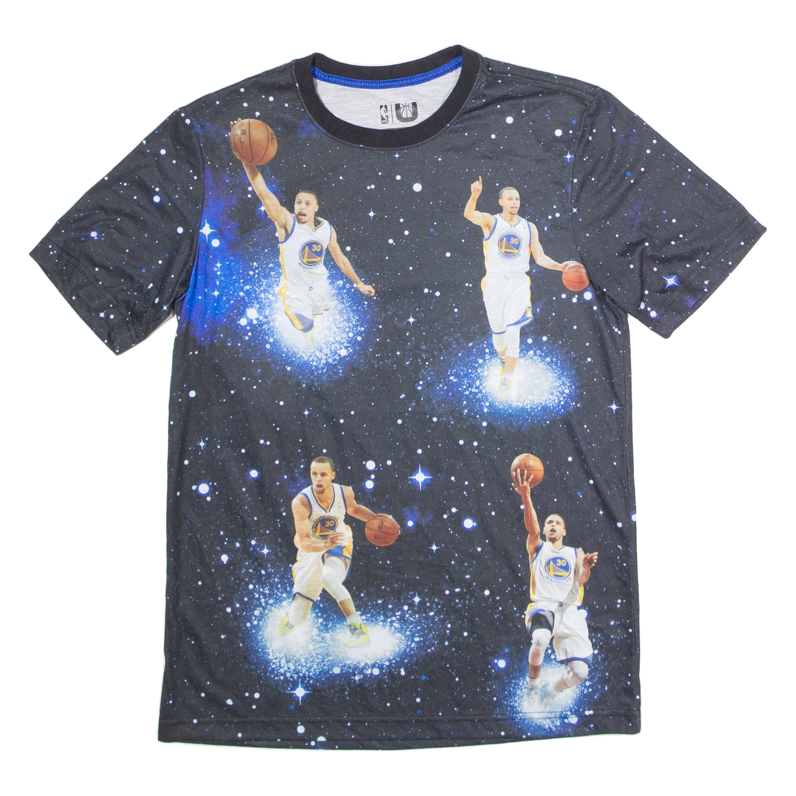NBA Golden State Warriors Stephen Curry Galaxy All Over Print Mens T-Shirt Black USA M Refurbished - N/A refurbished available on Cerqular
