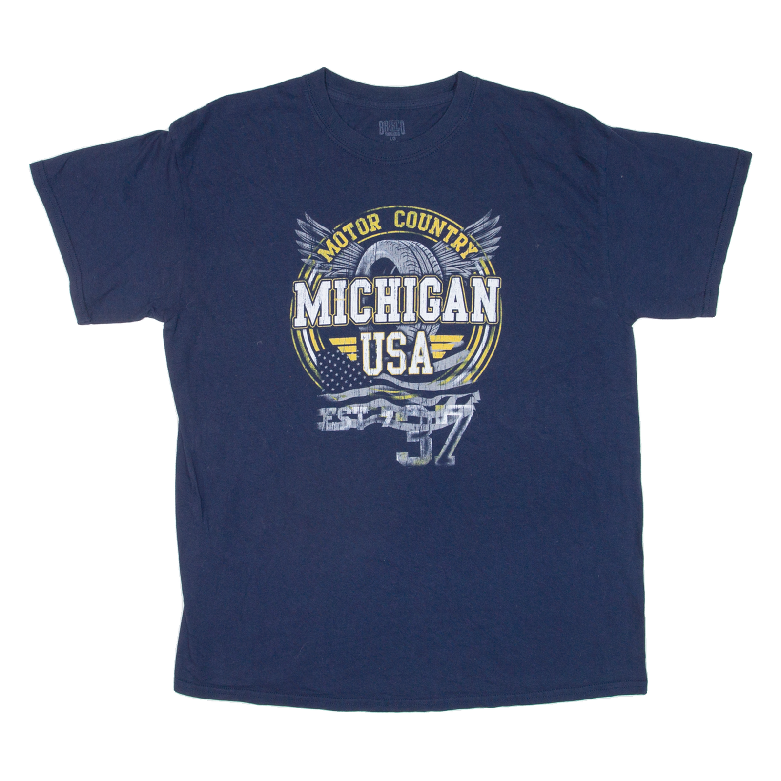 Buy BRISCO Michigan Usa Mens T-Shirt Blue USA L Refurbished - $12.99 BRISCO Michigan Usa Mens T-Shirt Blue USA L Refurbished - N/A refurbished available on Cerqular
