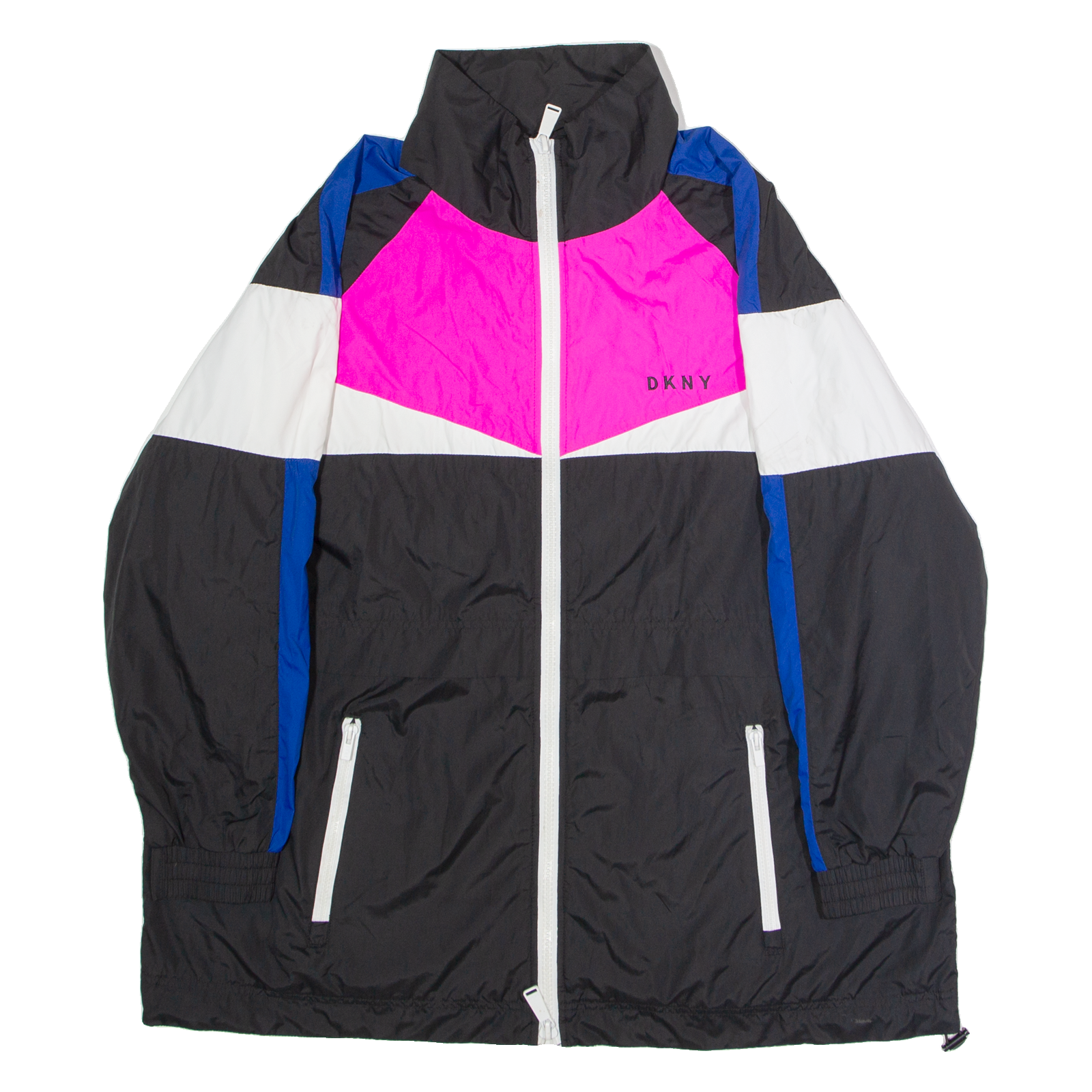 DKNY Womens Windbreaker Jacket Black Colourblock XL Refurbished - N/A refurbished available on Cerqular