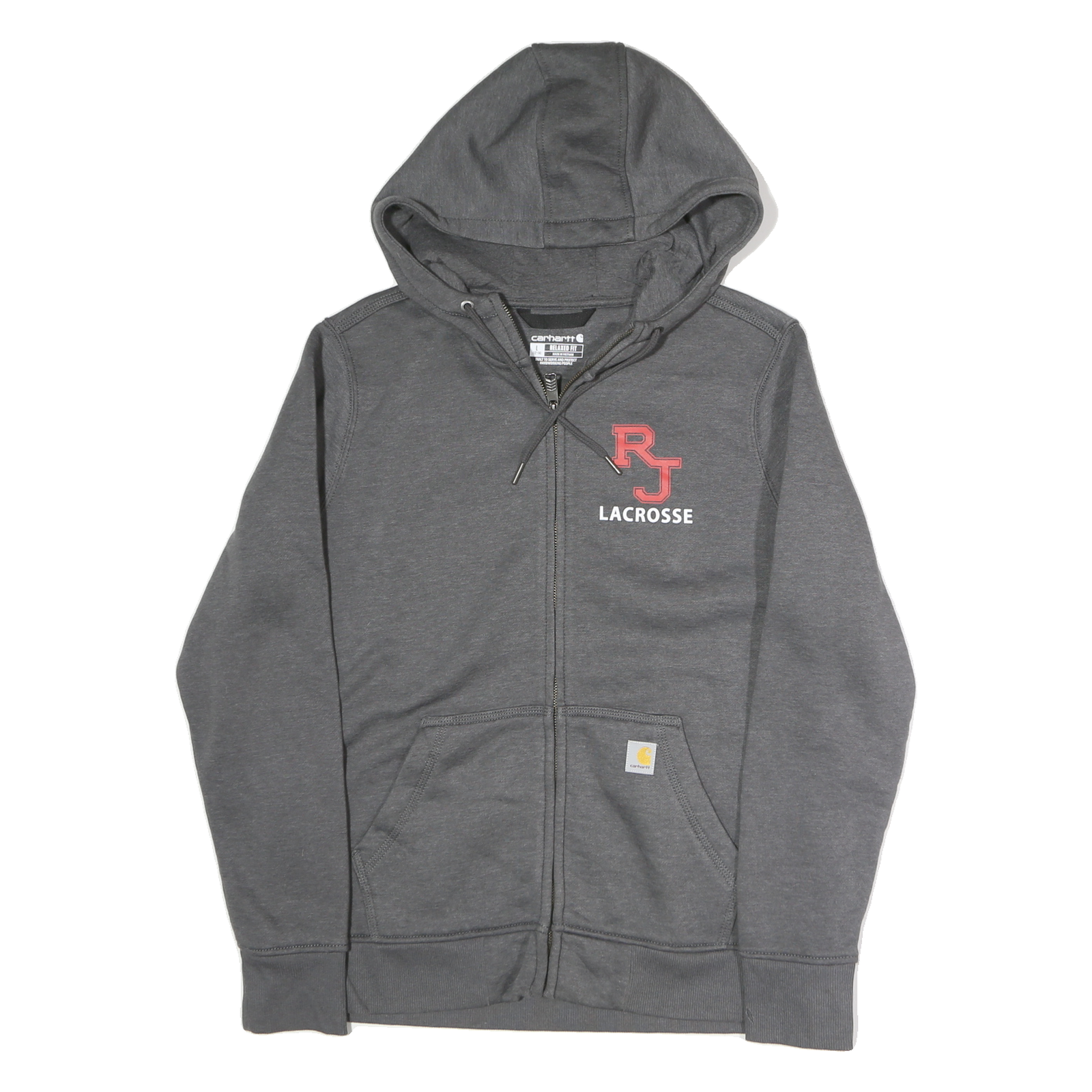 CARHARTT Mens Grey RJ Lacrosse Full Zip Hoodie L Casual Cotton Sweatshirt Refurbished - N/A refurbished available on Cerqular