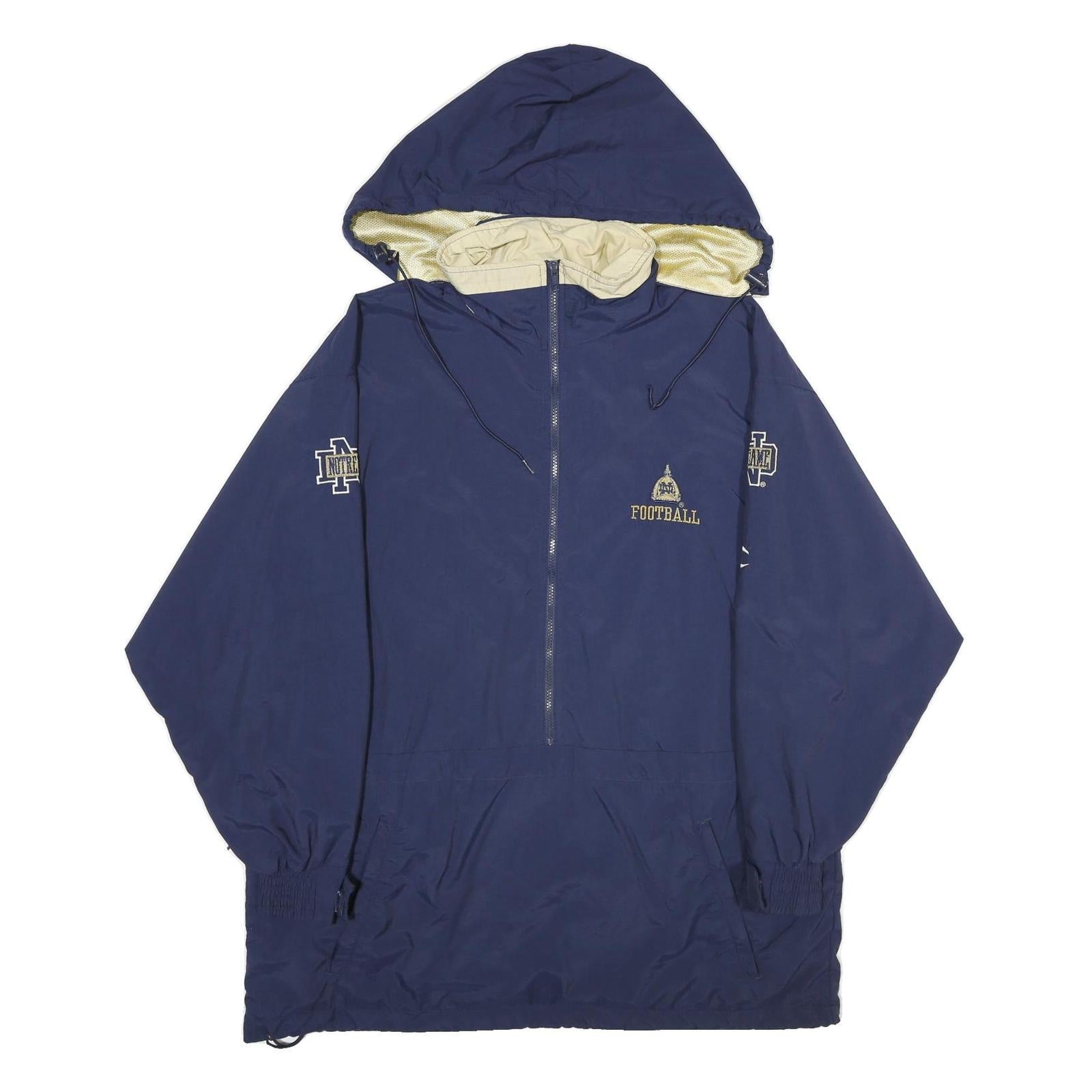 CHAMPION Mens Navy Blue Football Outdoor Jacket XL Nylon Hooded Plain Refurbished - N/A refurbished available on Cerqular