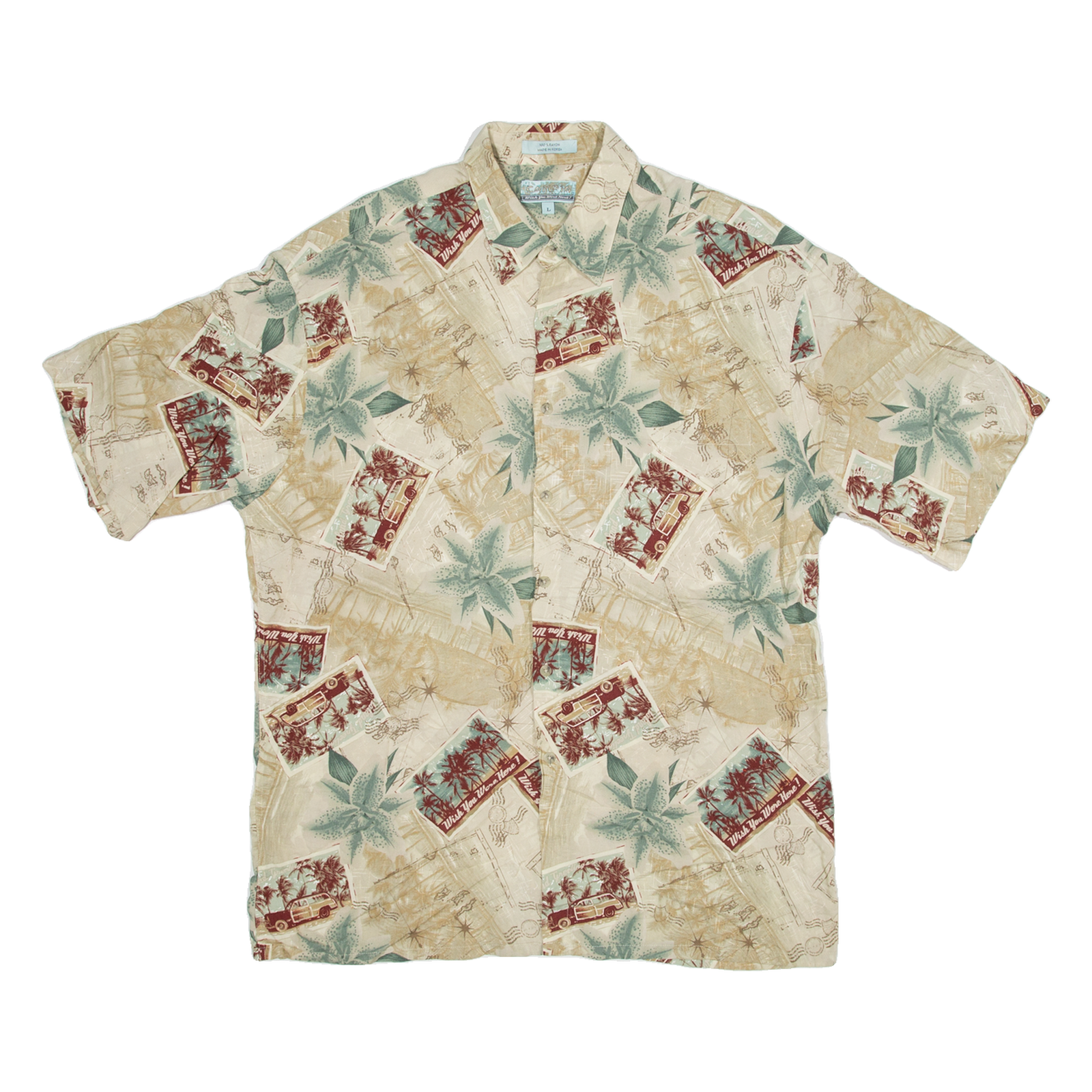 CAMPIA Mens Hawaiian Shirt Brown Floral L Refurbished - N/A refurbished available on Cerqular