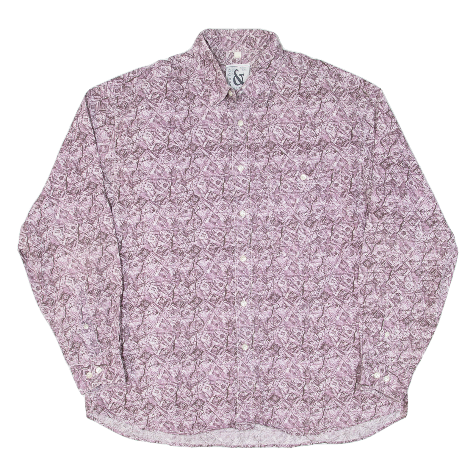 SPORTIVES NATURE Mens Shirt Purple Crazy Pattern Long Sleeve XL Refurbished - N/A refurbished available on Cerqular