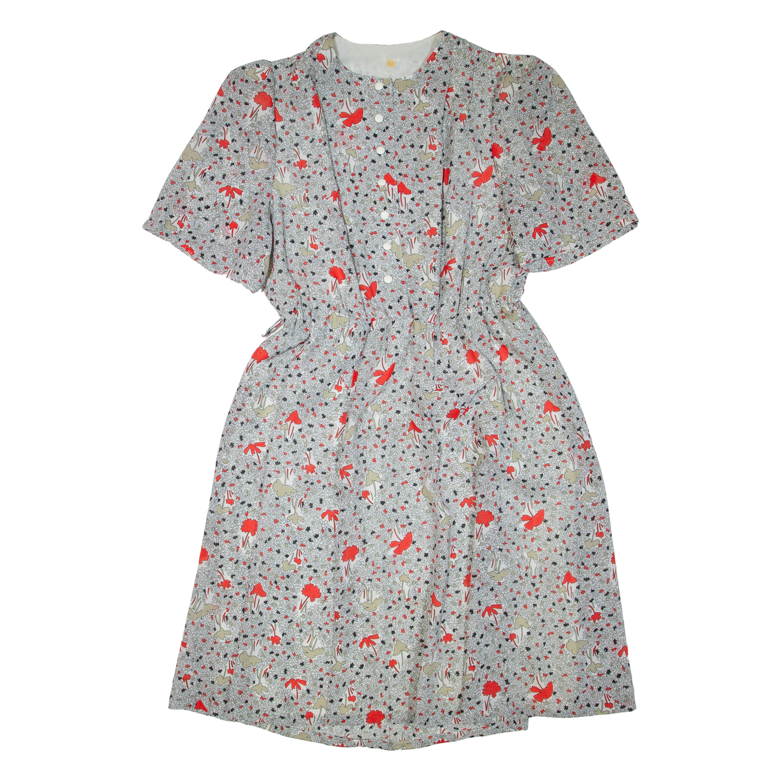 Womens Day Dress White Crazy Pattern Short Sleeve Knee Length L Refurbished - N/A refurbished available on Cerqular
