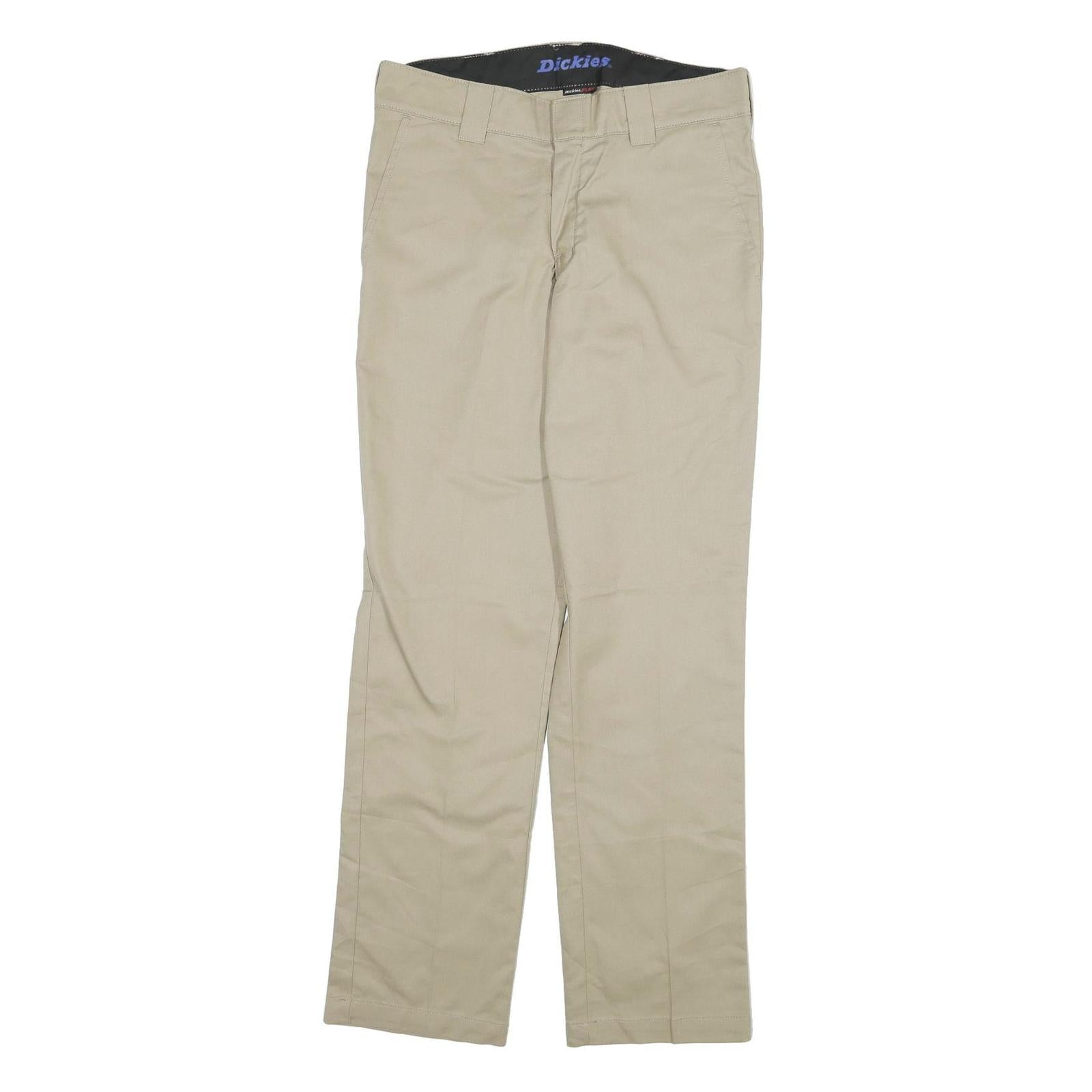 DICKIES Mens Beige Regular Fit Straight Leg Trousers Cotton Blend W32 L32 Zip Refurbished - N/A refurbished available on Cerqular