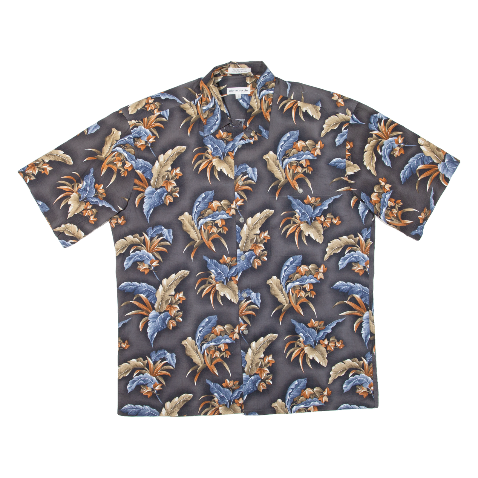 PIERRE CARDIN Mens Hawaiian Shirt Blue Floral L Refurbished - N/A refurbished available on Cerqular