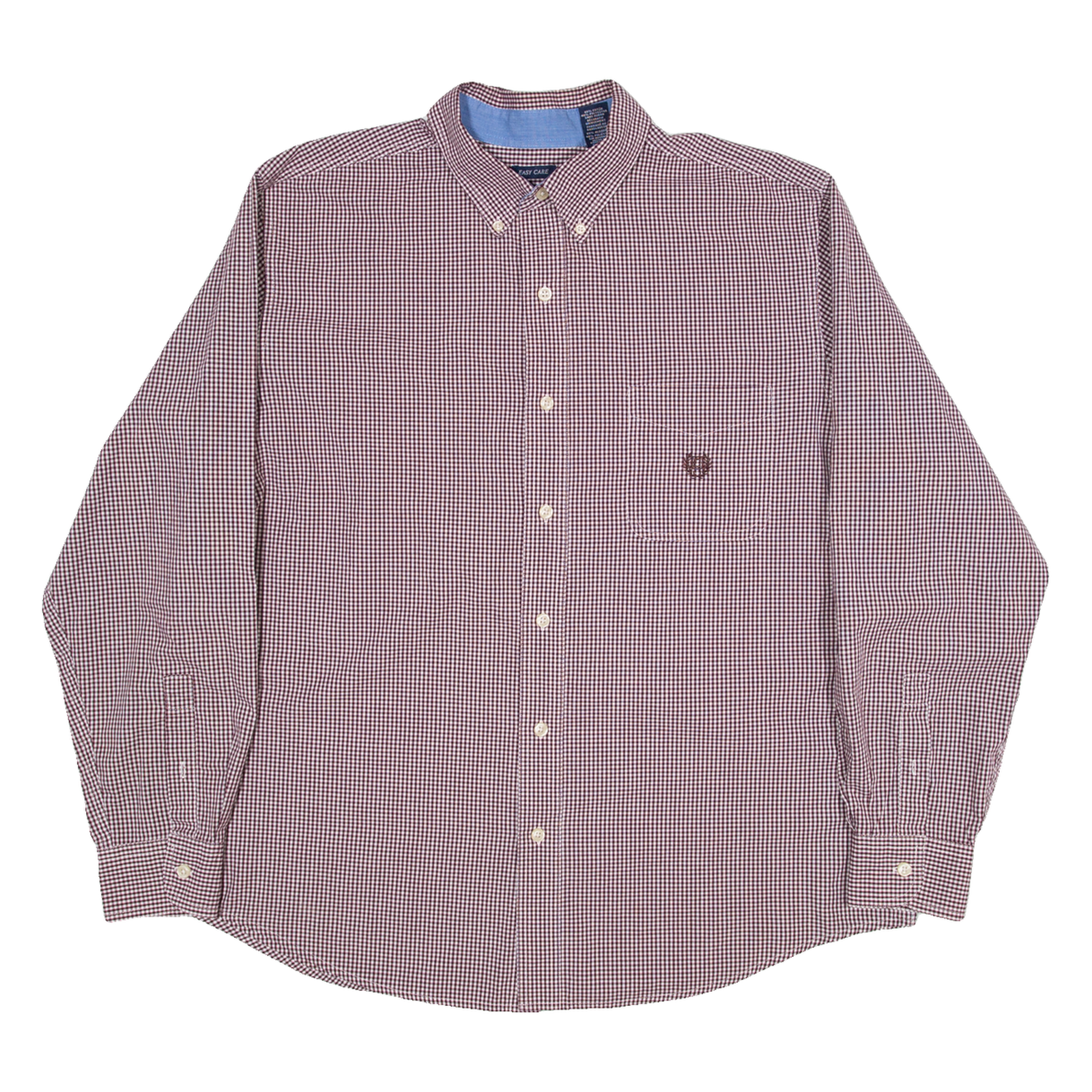 CHAPS Mens Shirt Maroon Gingham Long Sleeve XL Refurbished - N/A refurbished available on Cerqular