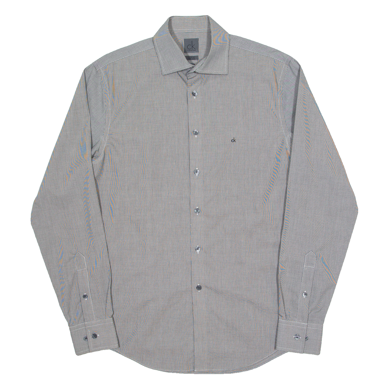 CALVIN KLEIN Slim Fit Mens Shirt Black Check Long Sleeve M Refurbished - N/A refurbished available on Cerqular