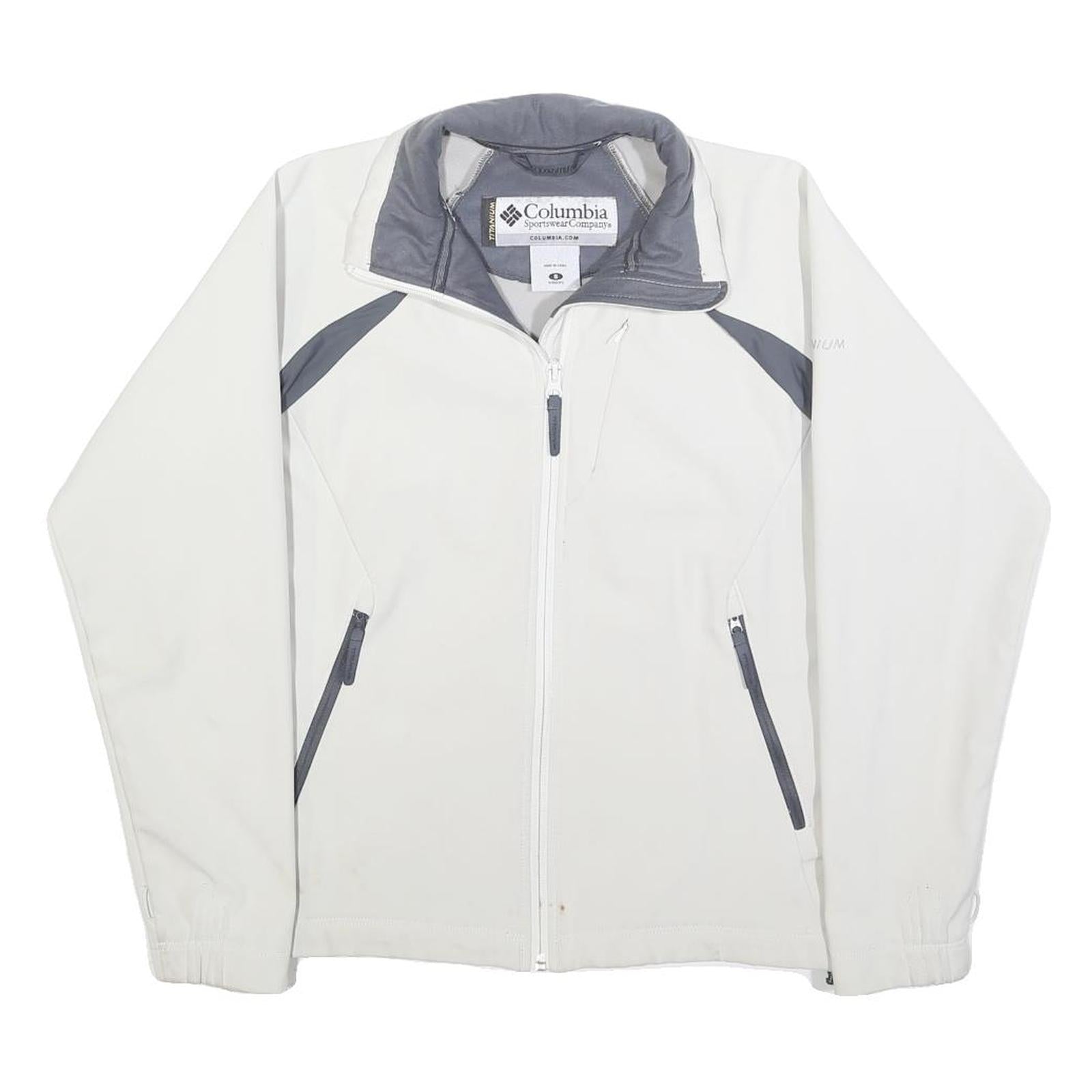 COLUMBIA Womens White & Grey Zip Jacket S Polyester Outdoor Sportswear Refurbished - N/A refurbished available on Cerqular