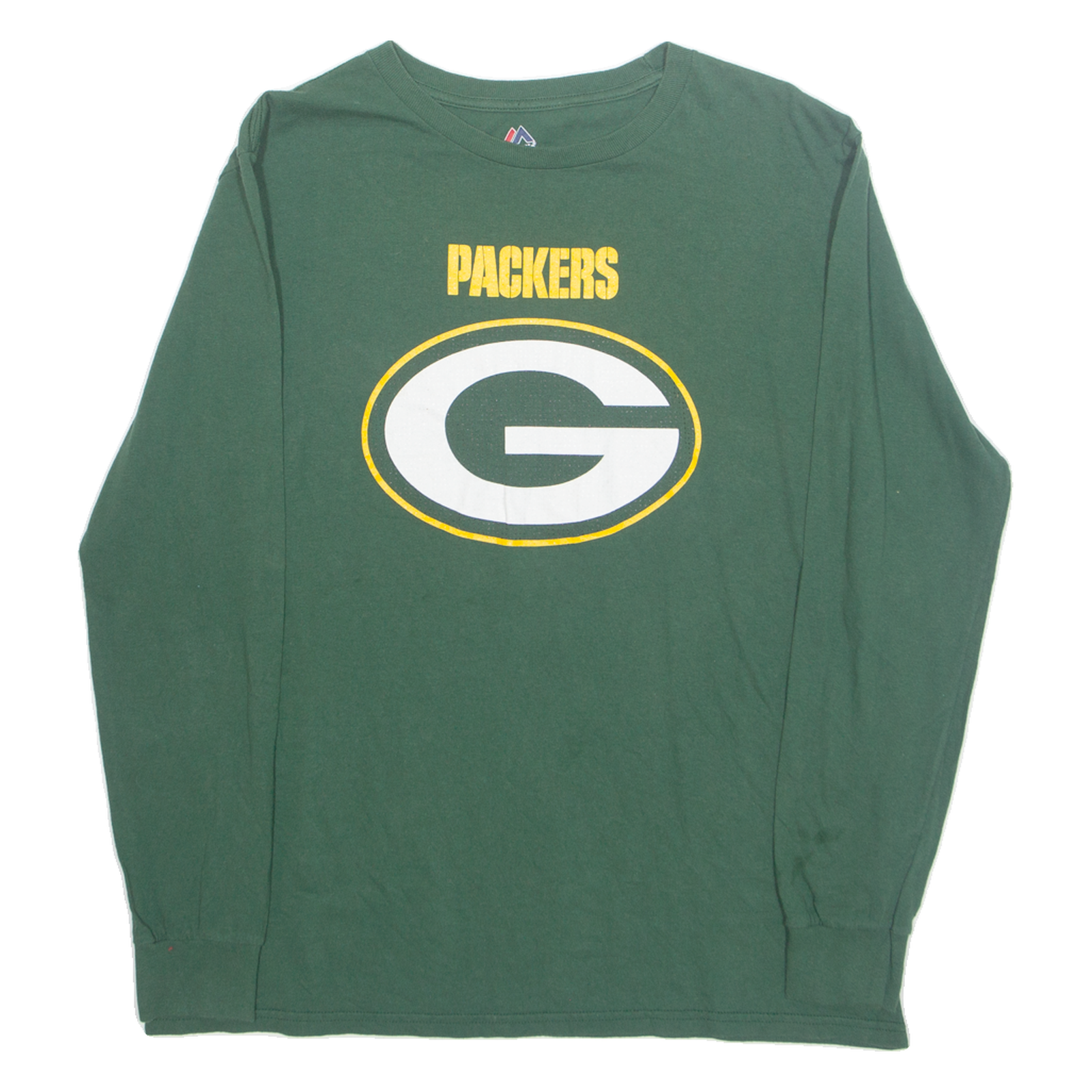 MAJESTIC NFL Green Bay Packers Mens T-Shirt Green Long Sleeve USA L Refurbished - N/A refurbished available on Cerqular
