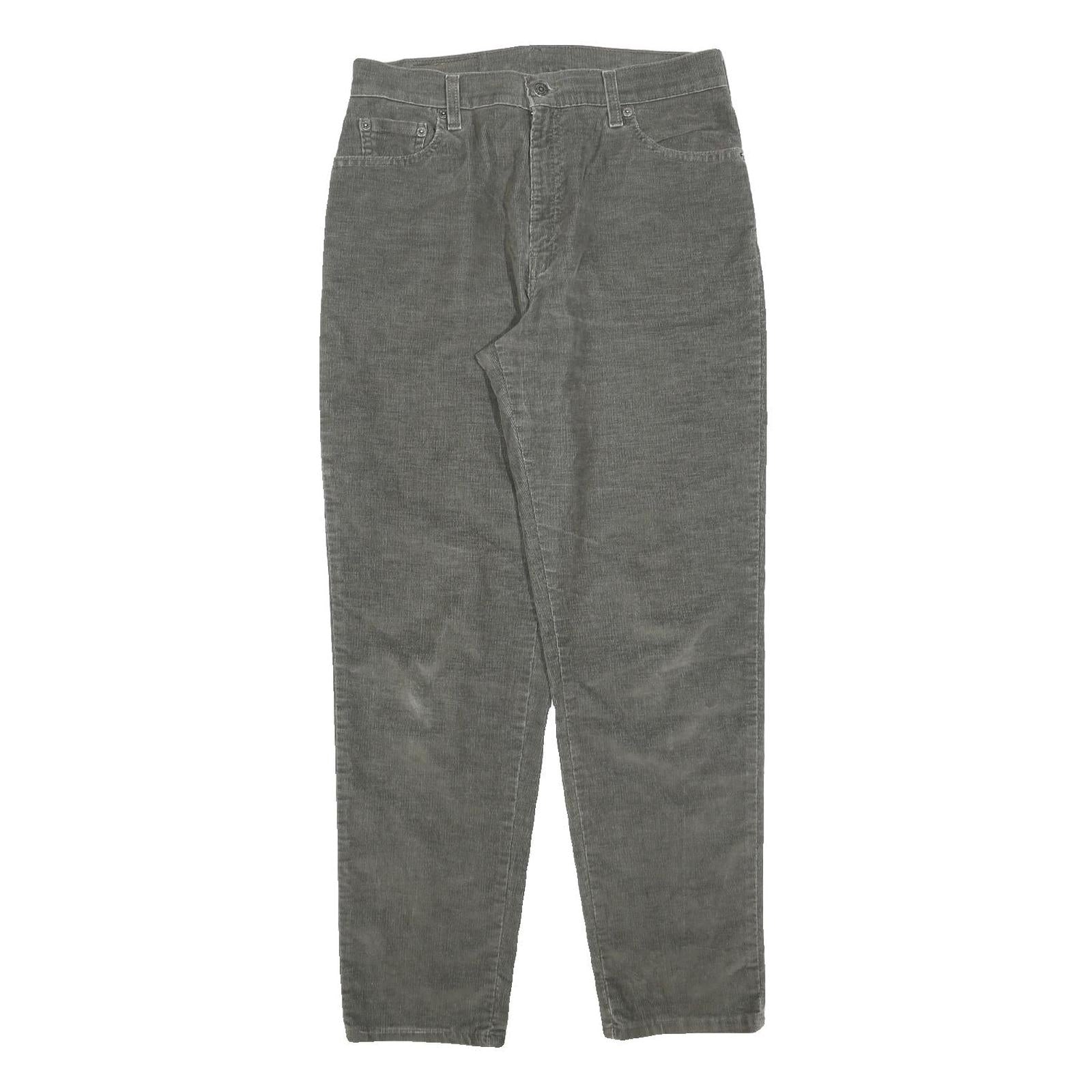 LEVI'S Womens Grey Cotton Blend Regular Straight Trousers W30 L30 Classic Zip Refurbished - N/A refurbished available on Cerqular
