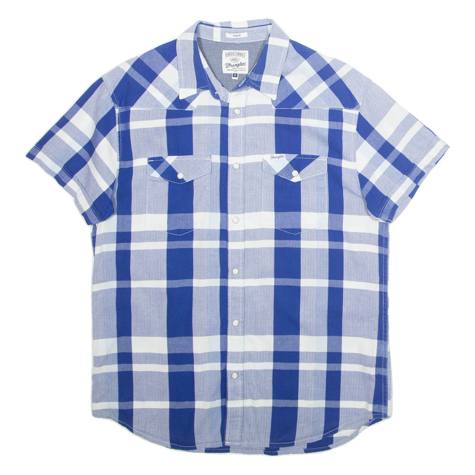 WRANGLER Mens Shirt Blue Plaid M Refurbished - N/A refurbished available on Cerqular