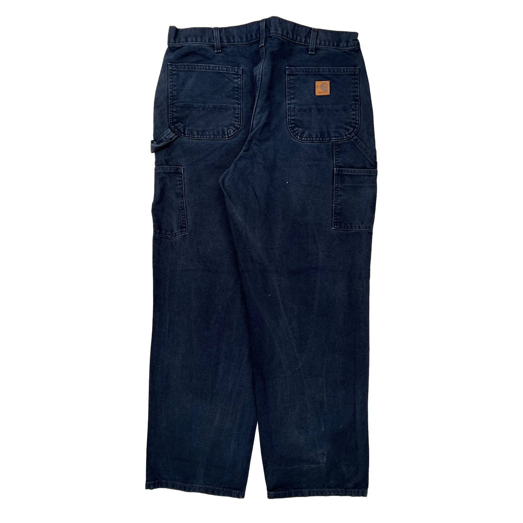 Carhartt Carpenter Trousers - 36W 32L Dark Wash Cotton Refurbished - Thrifted (note: this is a term often used to describe second- refurbished available on Cerqular