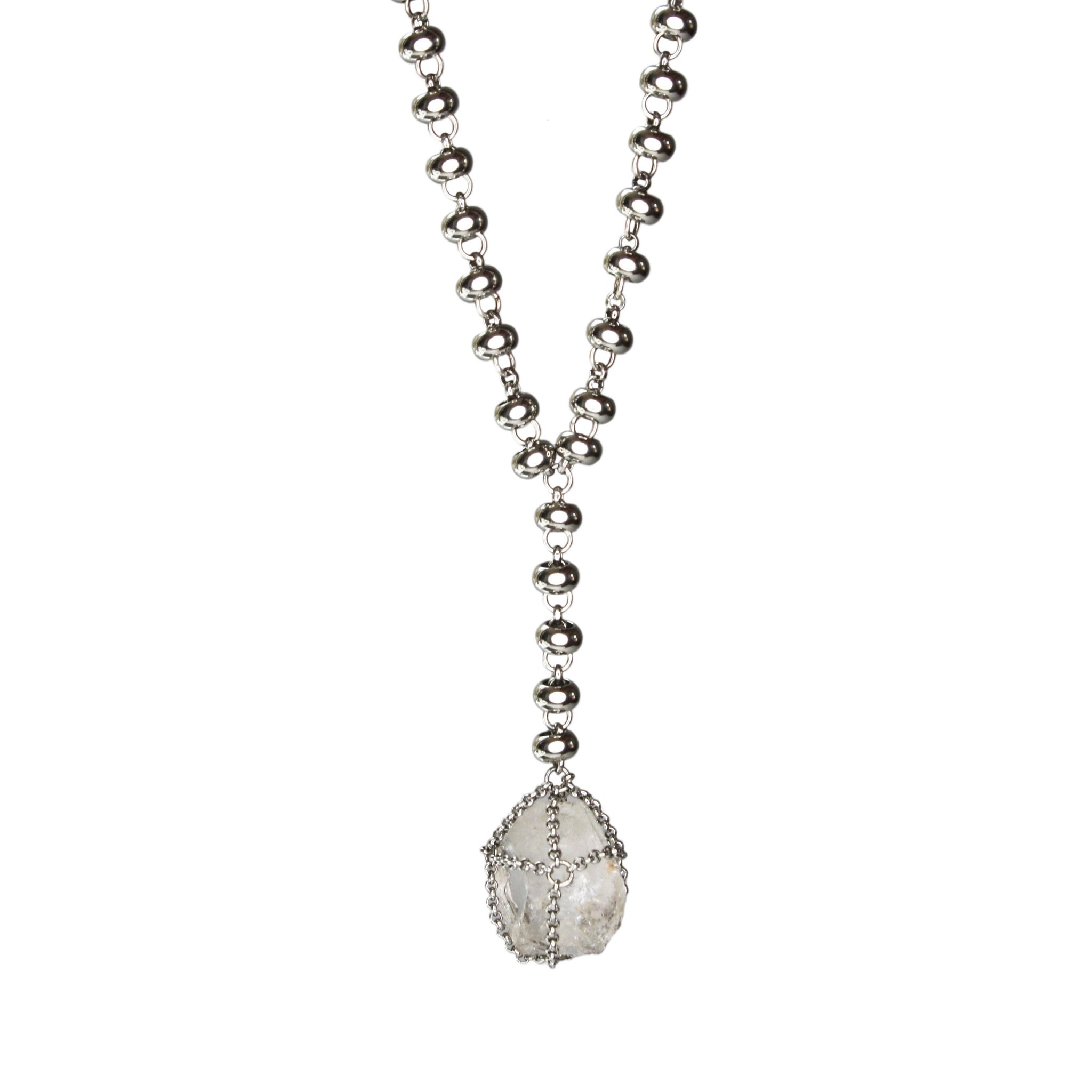 Caged Quartz Bead Lariat Refurbished - N/A (Note: There is no well-known brand with this name refurbished available on Cerqular