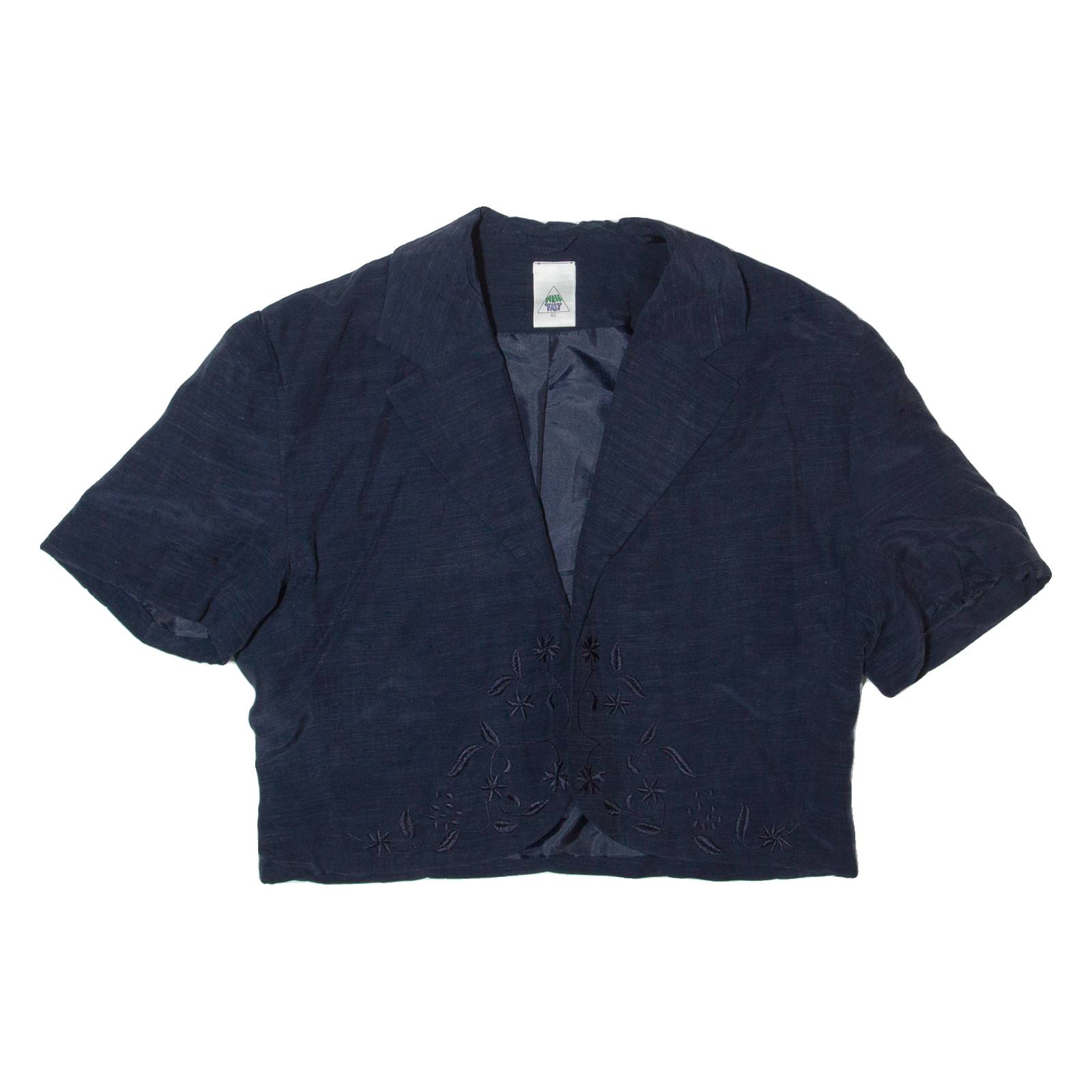 NEW FAST Cropped Womens Blazer Jacket Blue 90s M Refurbished - N/A refurbished available on Cerqular