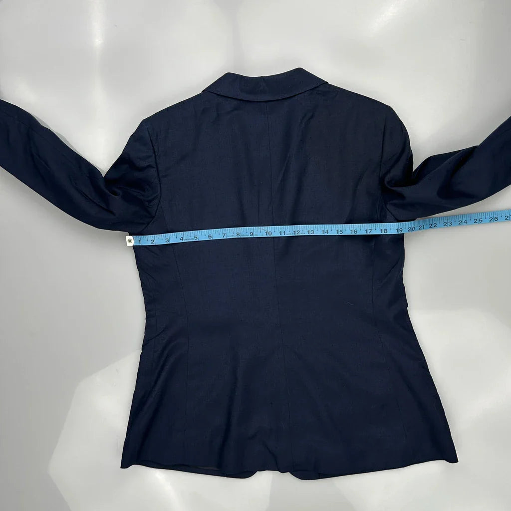 Aquascutum Blazer - Large Navy Wool Blend Refurbished - Thrifted (note: this is a term often used to describe second- refurbished available on Cerqular