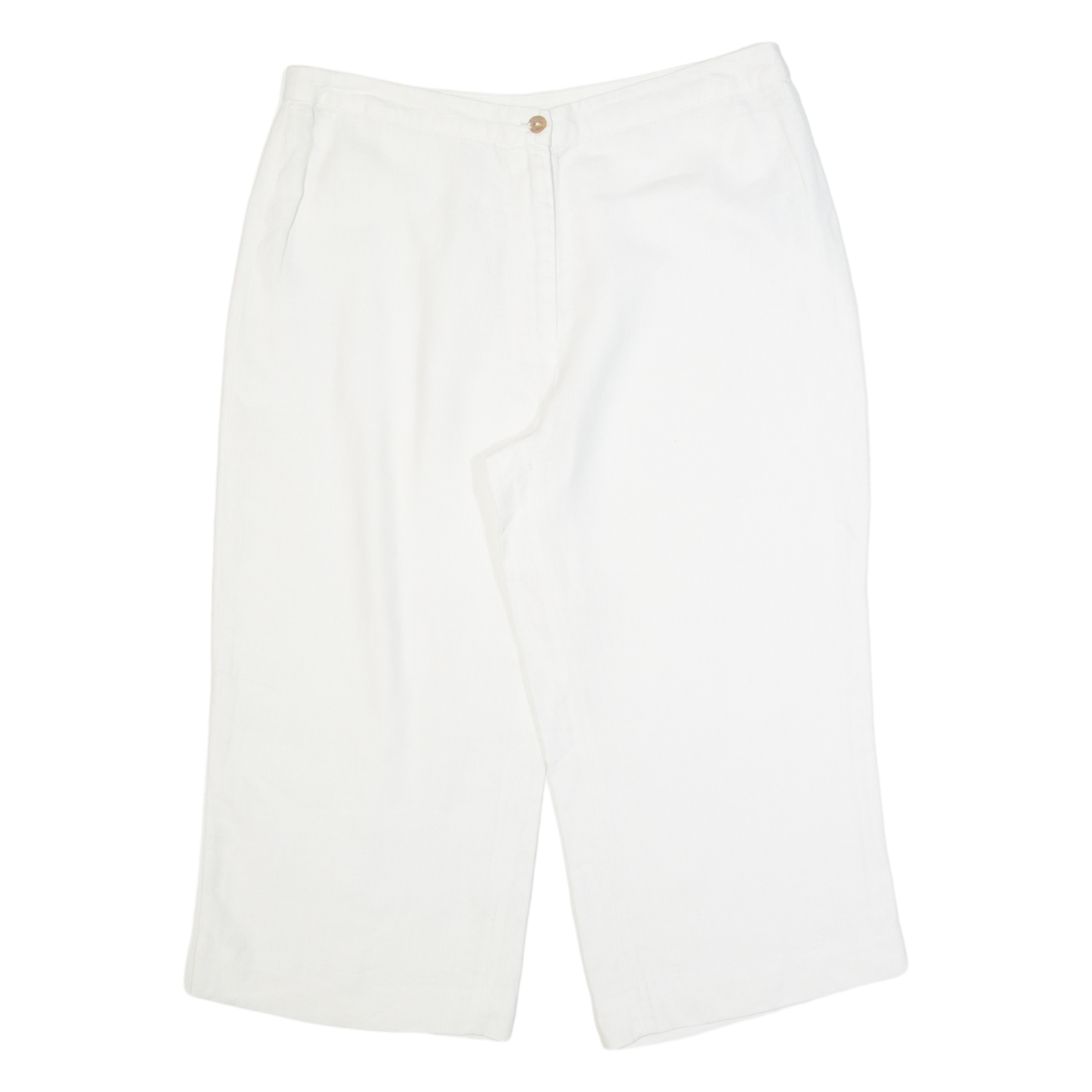 PHASE EIGHT PATSY SEDDON 3/4 Length Womens Trousers White Straight Linen W32 L21 Refurbished - N/A refurbished available on Cerqular
