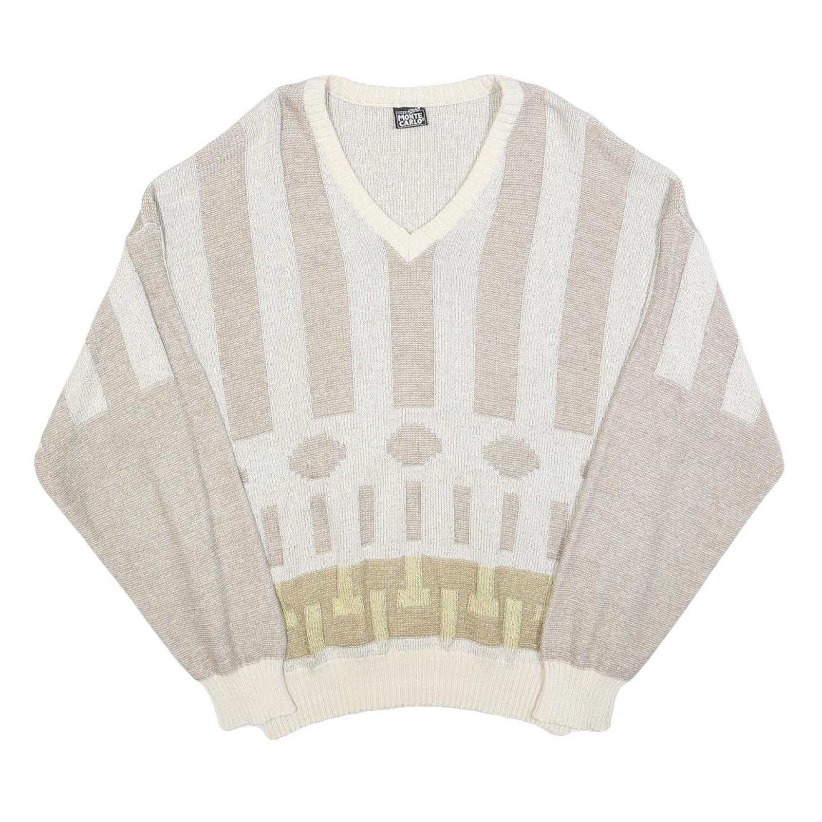 Buy MONTE CARLO Mens Beige & Cream Patterned Jumper V-Neck Basic Knit L Cotton Blend Refurbished - $19.49 MONTE CARLO Mens Beige & Cream Patterned Jumper V-Neck Basic Knit L Cotton Blend Refurbished - N/A refurbished available on Cerqular