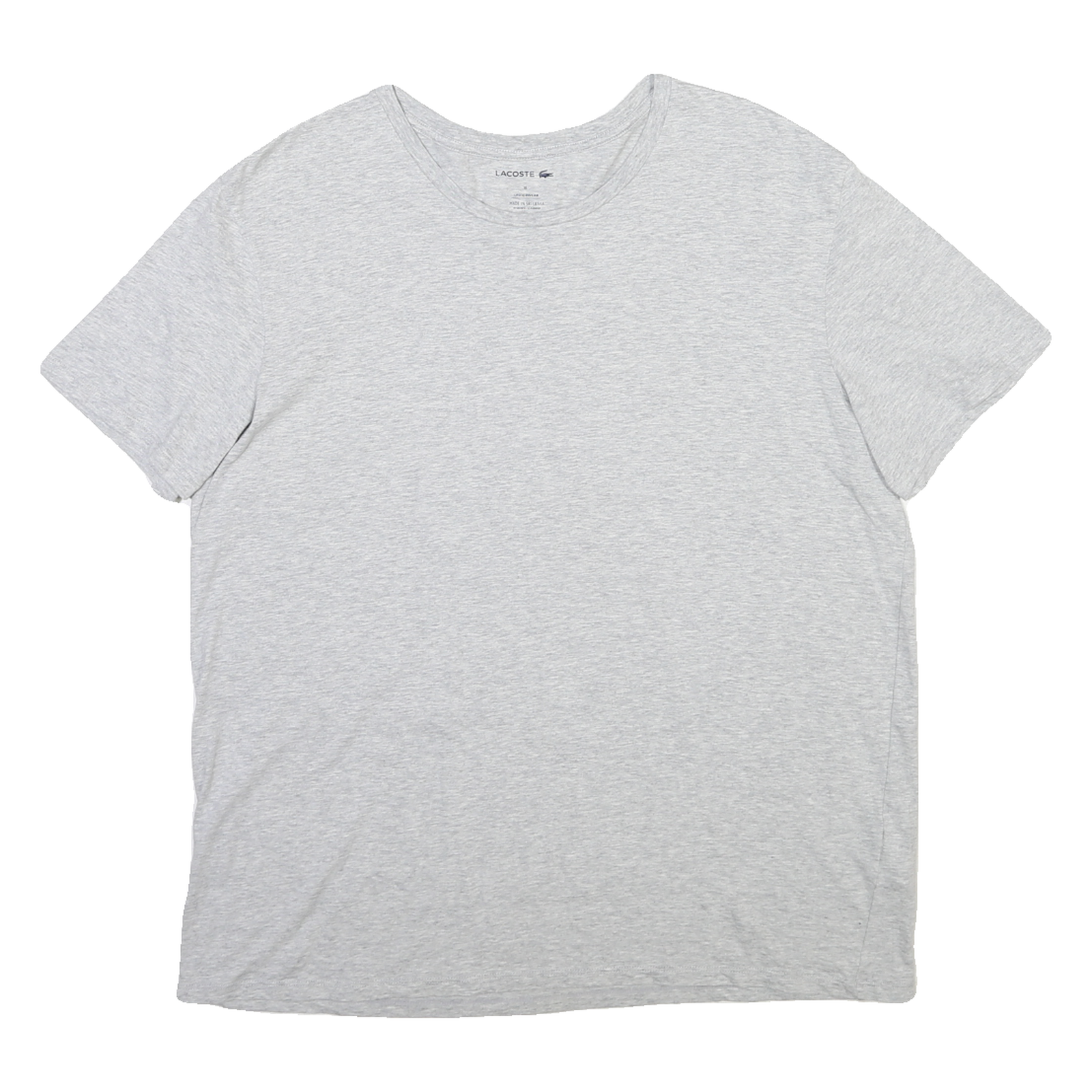 LACOSTE Mens Grey Plain Cotton Blend T-Shirt XL Crew Neck Short Sleeve Casual Refurbished - N/A refurbished available on Cerqular