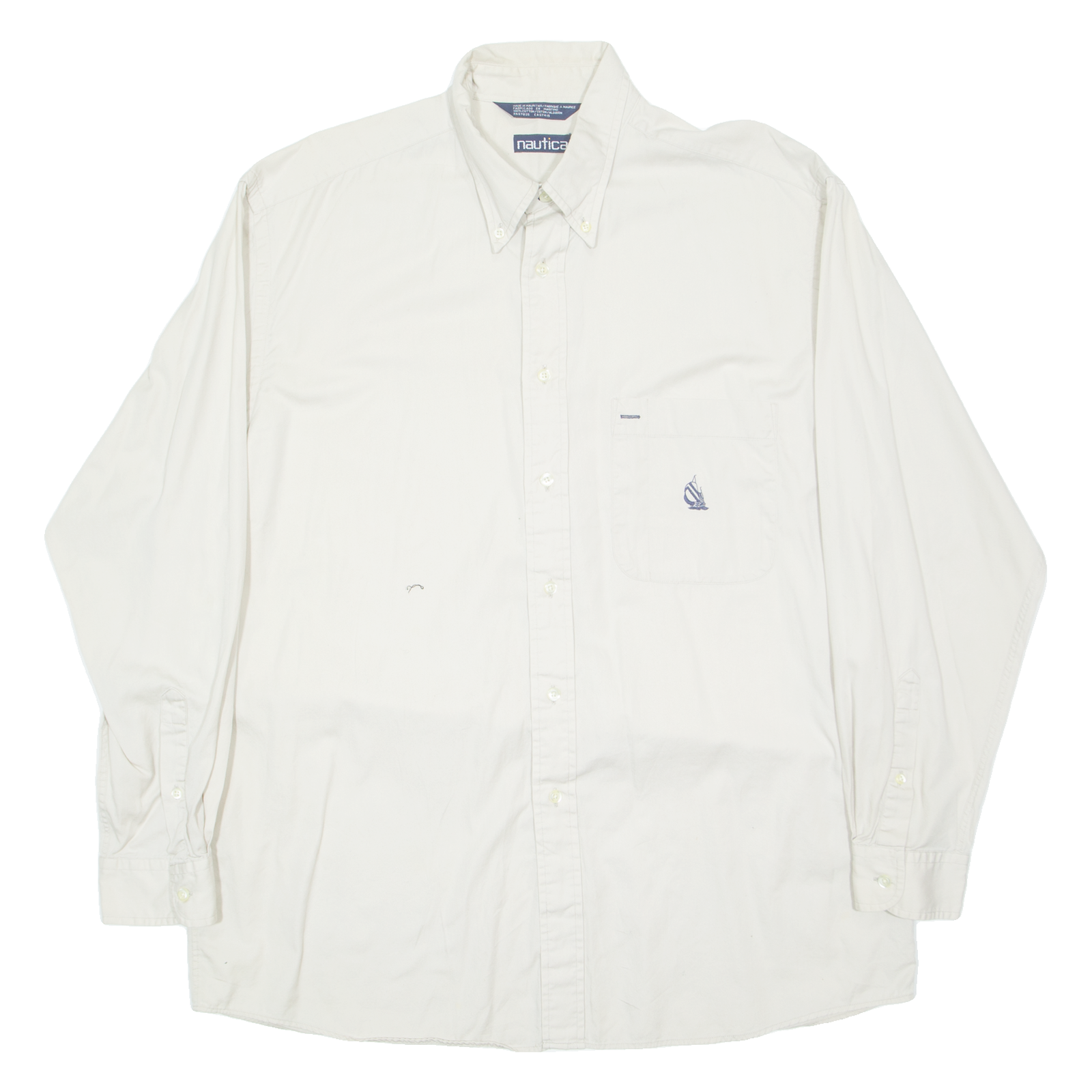 NAUTICA Mens Plain Shirt Beige Long Sleeve L Refurbished - N/A refurbished available on Cerqular