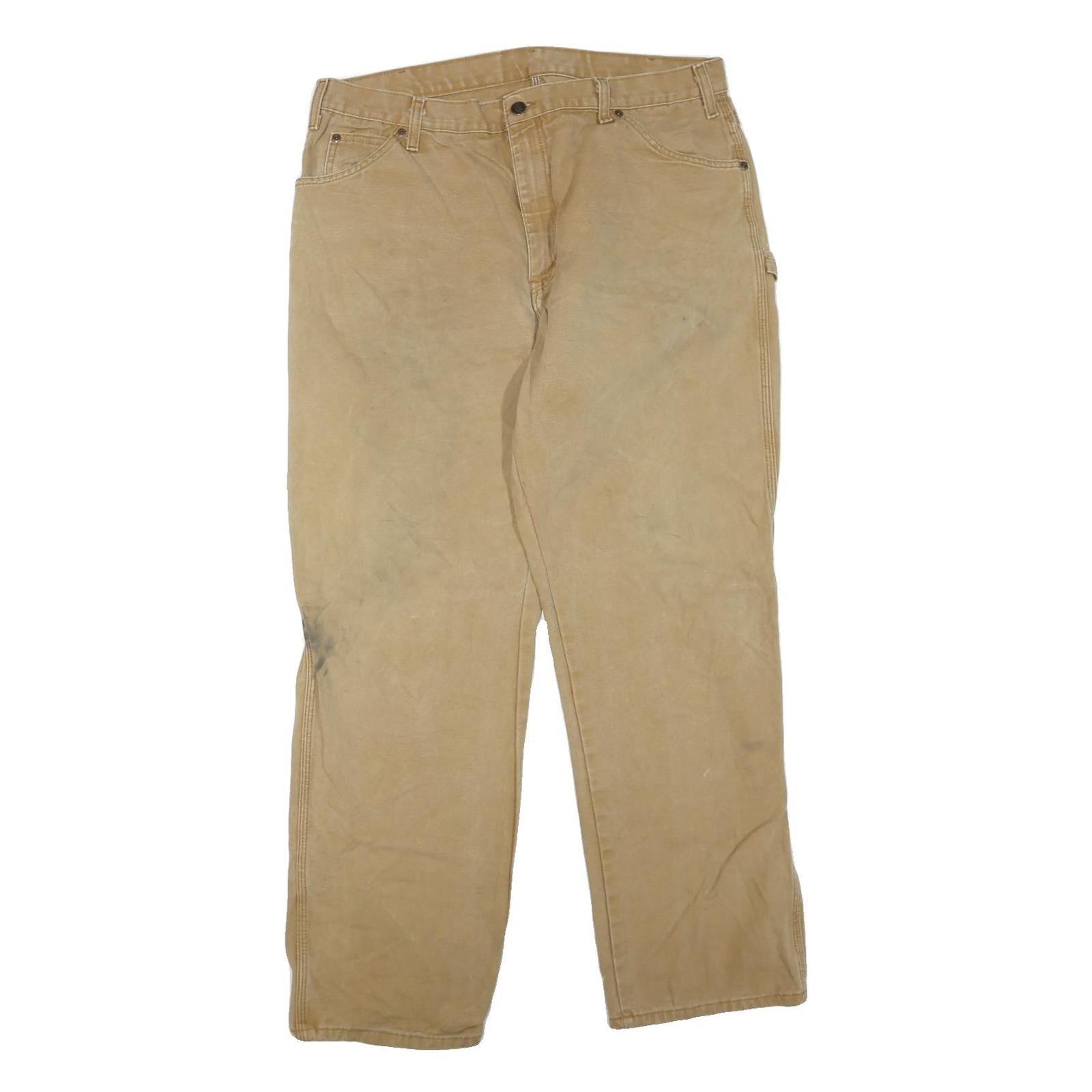 DICKIES Mens Jeans Beige Regular Straight Denim W36 L32 Workwear Zip Closure Refurbished - N/A refurbished available on Cerqular