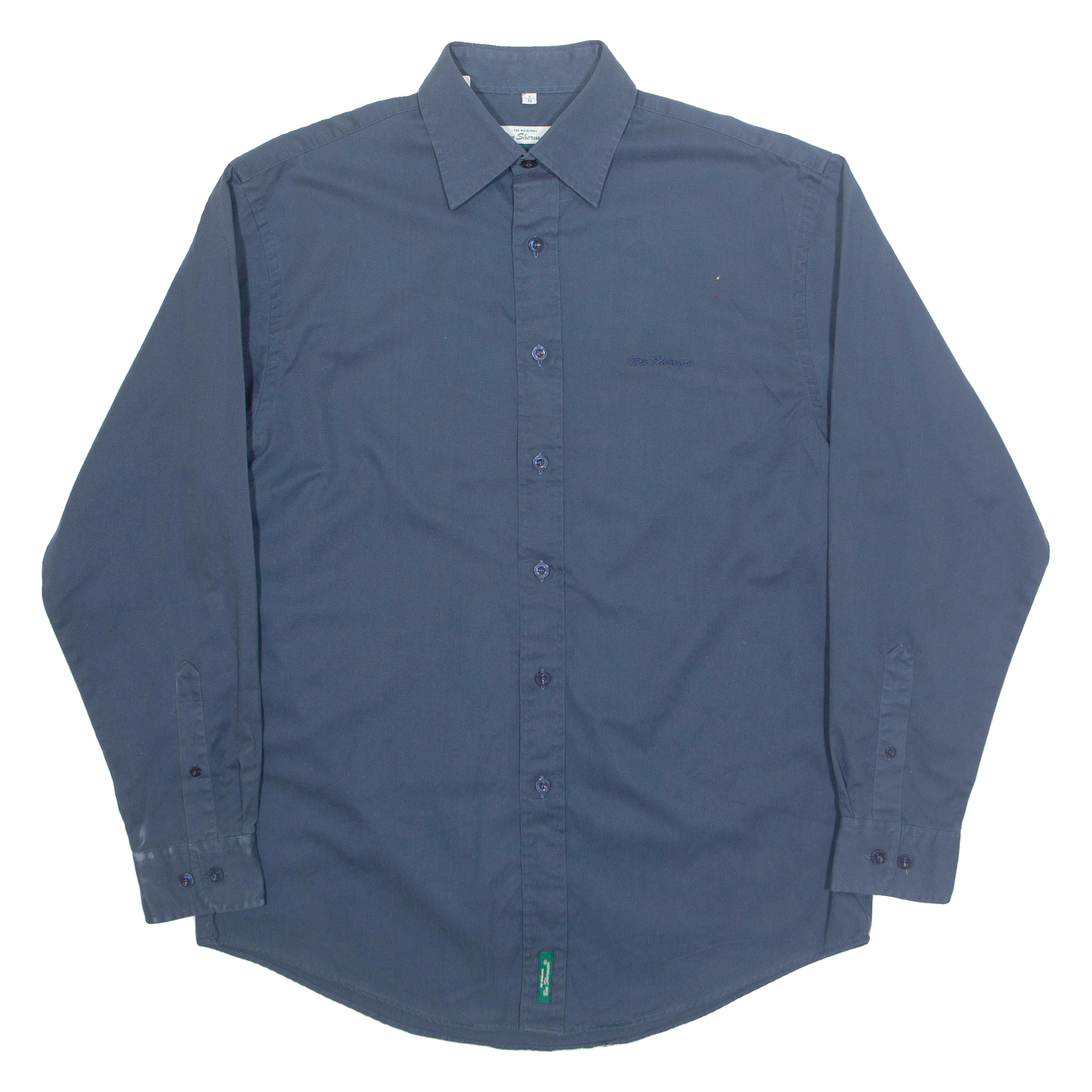 BEN SHERMAN Mens Plain Shirt Blue Long Sleeve M Refurbished - N/A refurbished available on Cerqular