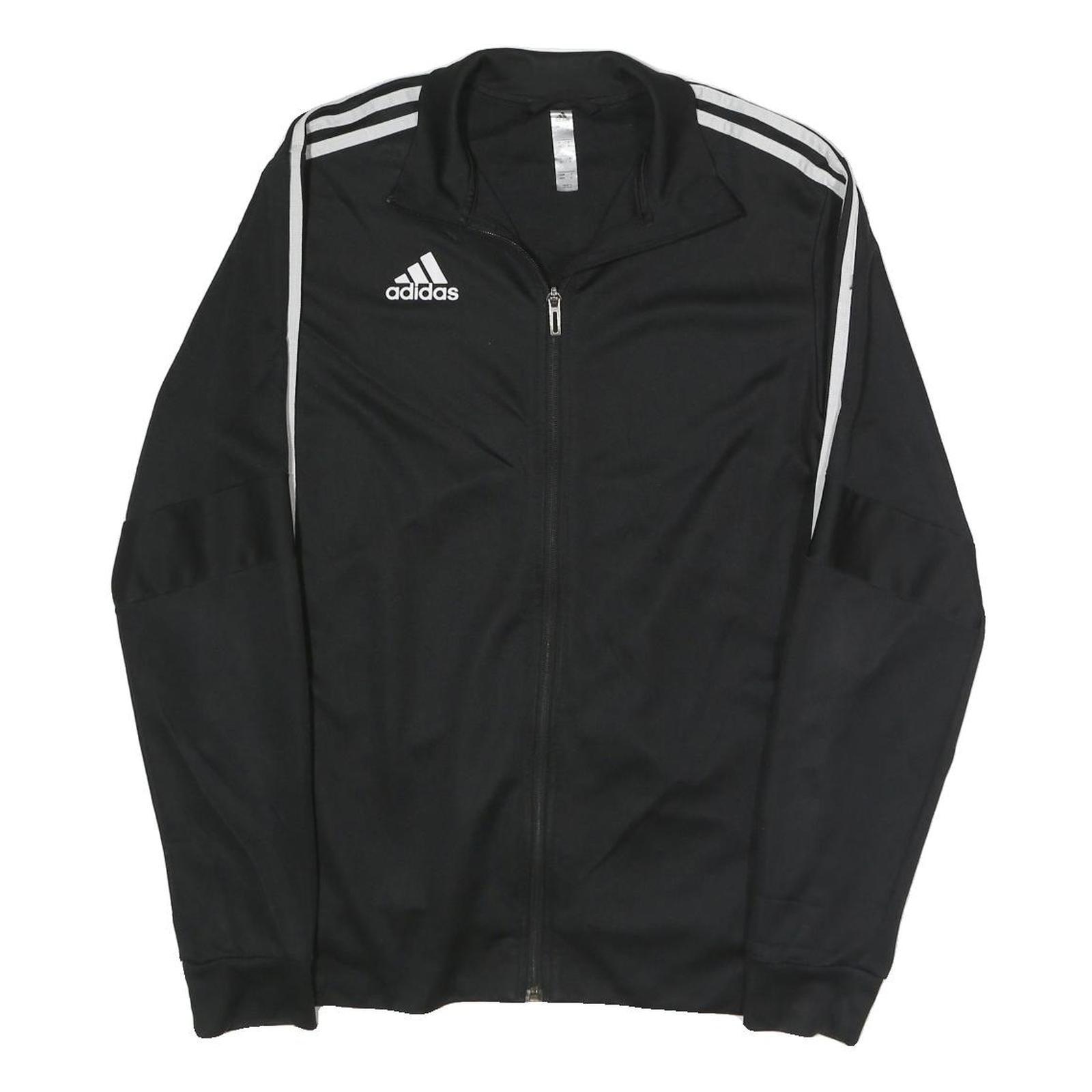 ADIDAS Mens Black White Track Jacket M Polyester Blend Zip Athletic Sportswear Refurbished - N/A refurbished available on Cerqular