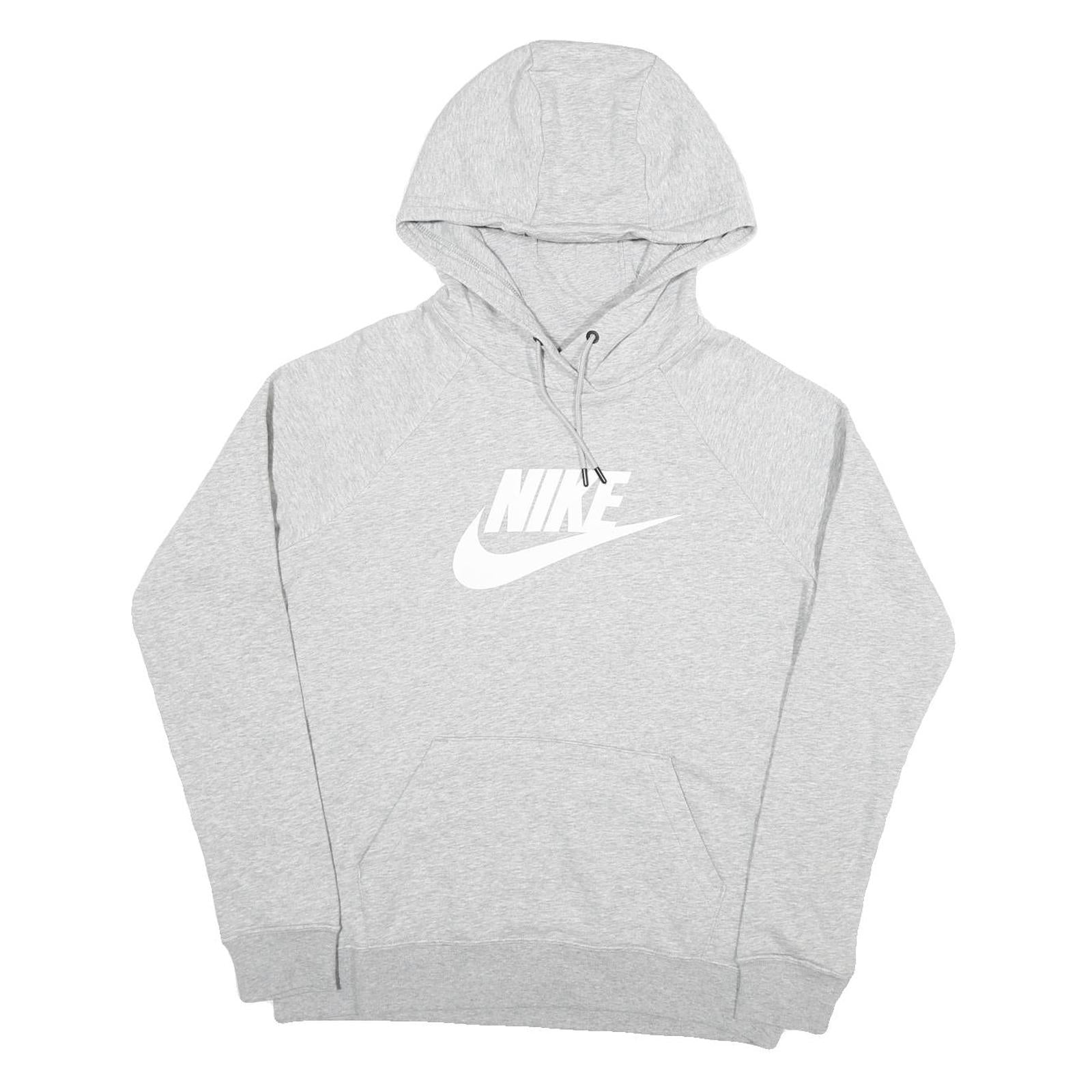 NIKE Womens Grey Hoodie M Cotton Blend Pullover Casual Sports Sweatshirt Refurbished - N/A refurbished available on Cerqular