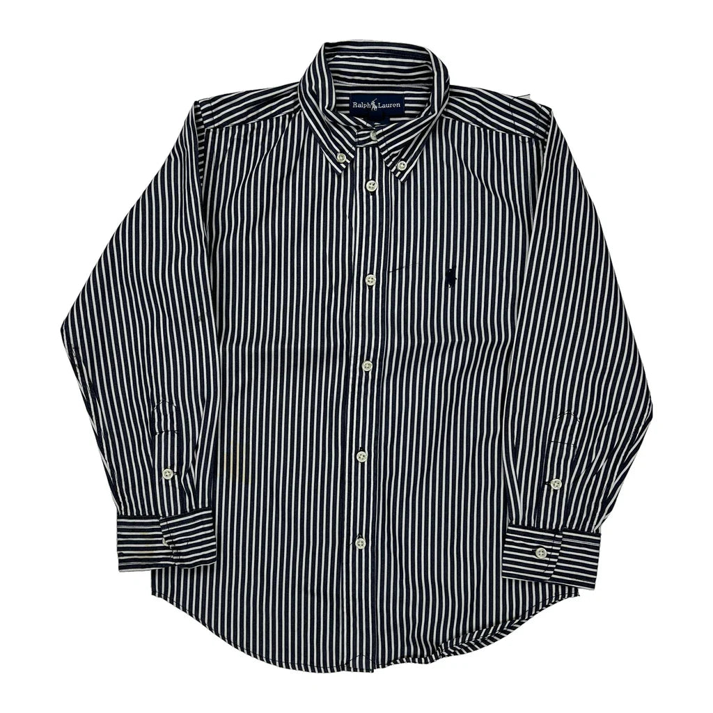 Age 5 Ralph Lauren Striped Shirt - Small Black & White Cotton Refurbished - Thrifted (note: this is a term often used to describe second- refurbished available on Cerqular