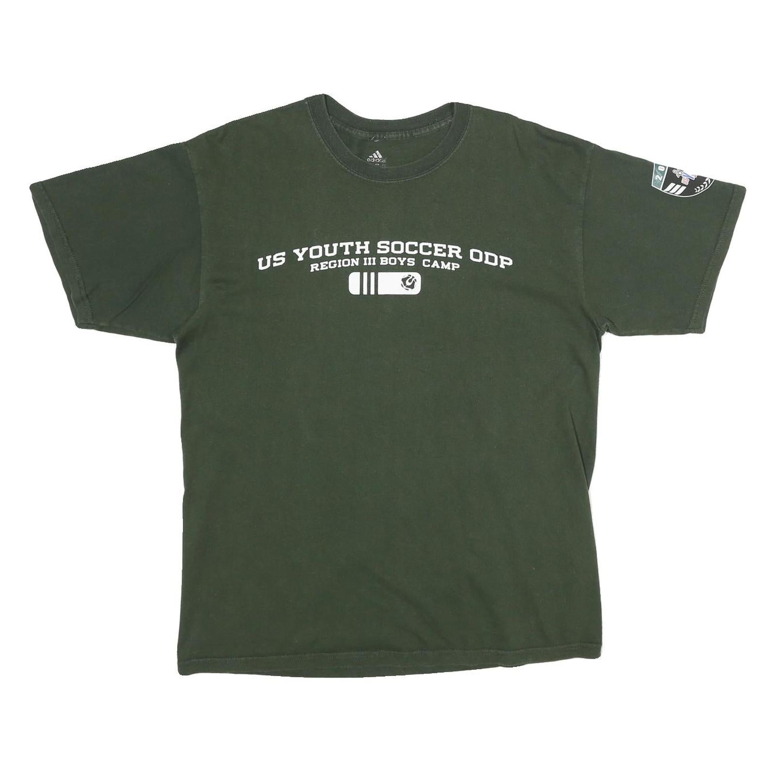 ADIDAS Mens Green US Youth Soccer ODP Graphic T-Shirt L Short Sleeve Crew Neck Refurbished - N/A refurbished available on Cerqular