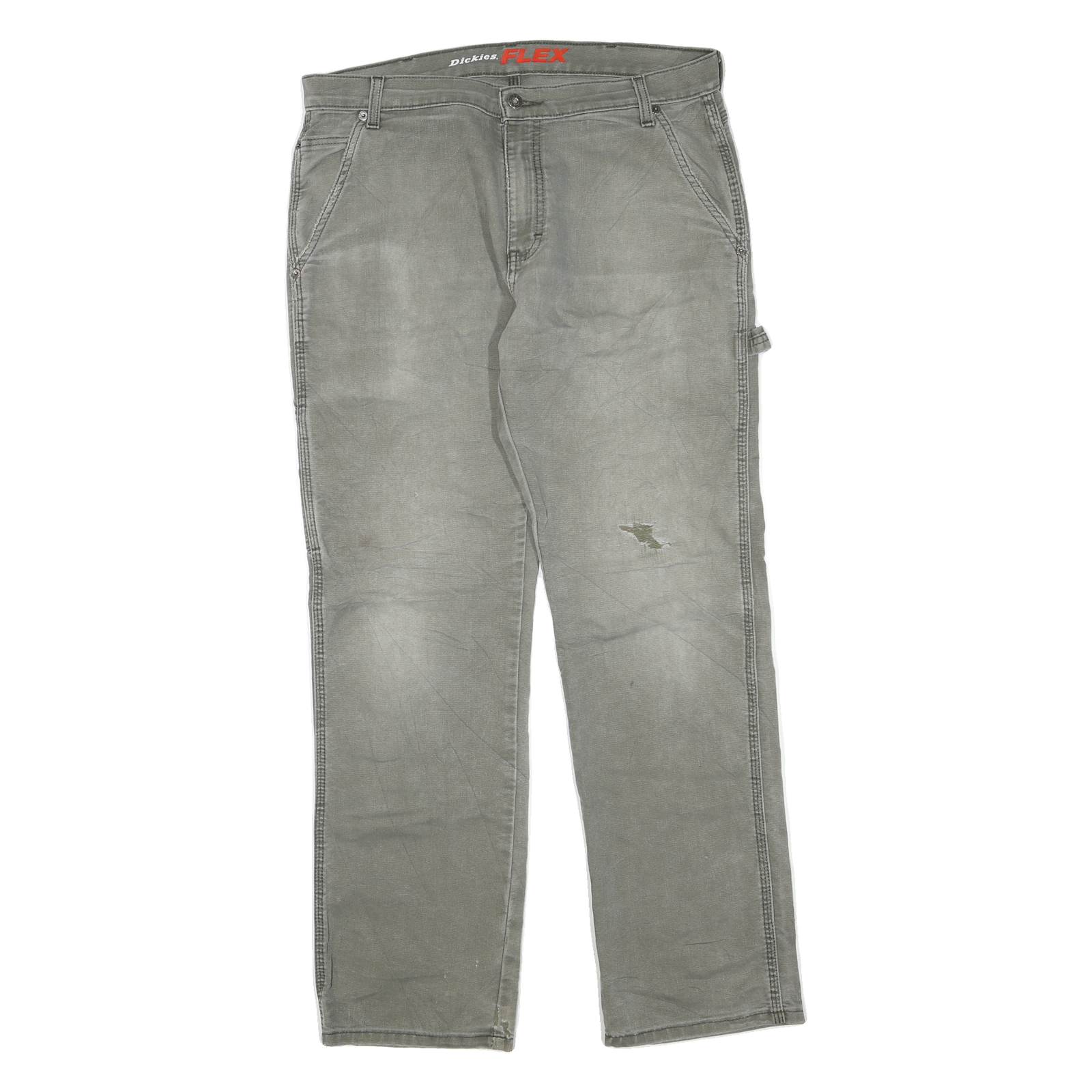DICKIES Mens Regular Fit Grey Denim Jeans W36 L32 Workwear Cotton Blend Zip Refurbished - N/A refurbished available on Cerqular