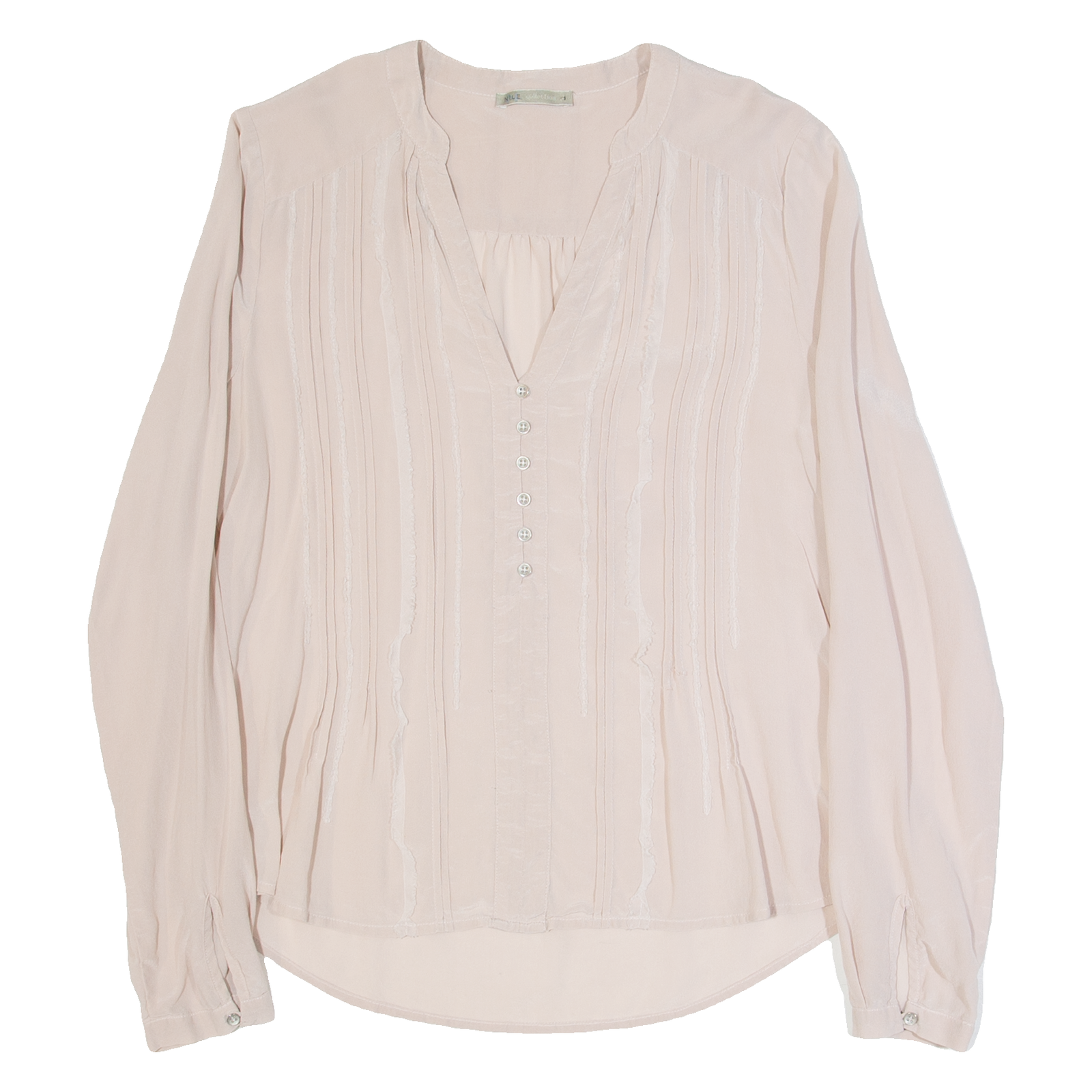 Womens Blouse Pink V-Neck Long Sleeve S Refurbished - N/A refurbished available on Cerqular