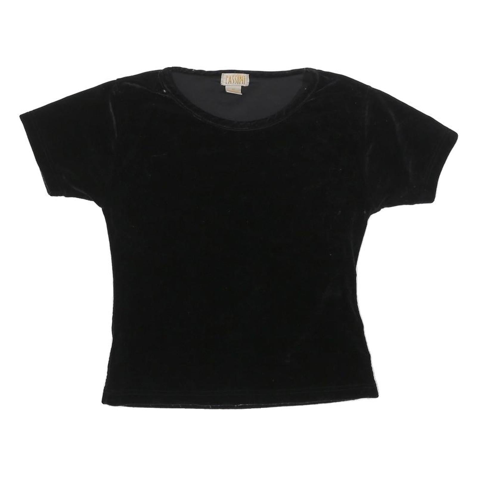 Buy CASSINI Womens Black Basic Top Short Sleeve Round Neck S Velvet Effect Refurbished - $18.19 CASSINI Womens Black Basic Top Short Sleeve Round Neck S Velvet Effect Refurbished - N/A refurbished available on Cerqular