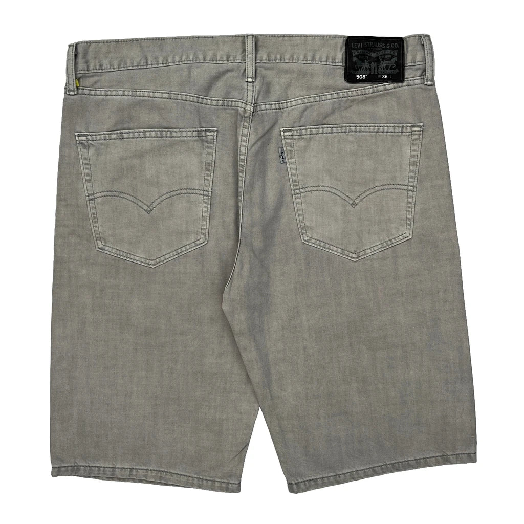Levis Denim Shorts - 38W 11L Grey Cotton Refurbished - Thrifted (note: this is a term often used to describe second- refurbished available on Cerqular