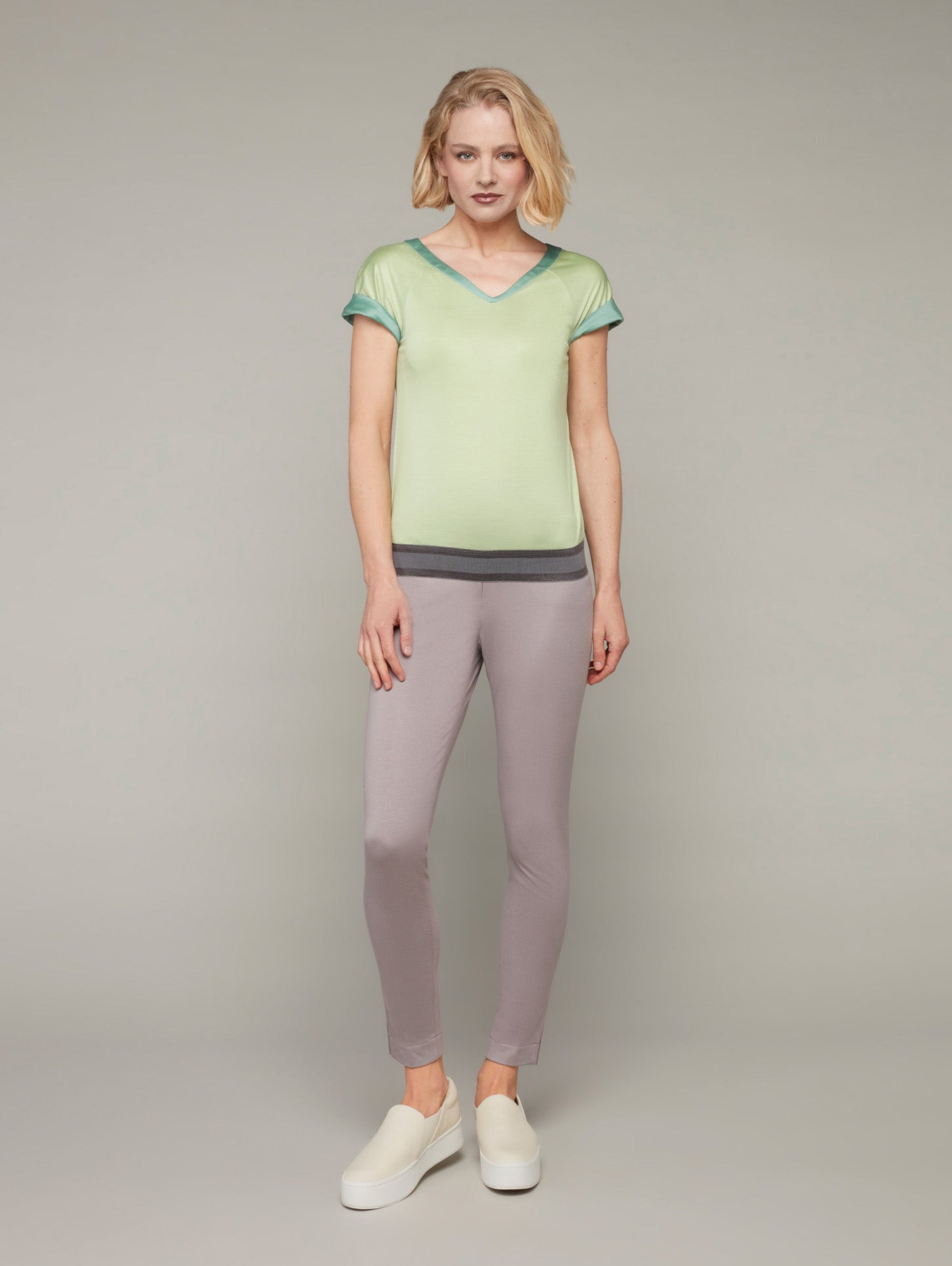 CLOVER | V-neck Cotton Tee | Color: Sapling | Size: XXS Refurbished - N/A refurbished available on Cerqular
