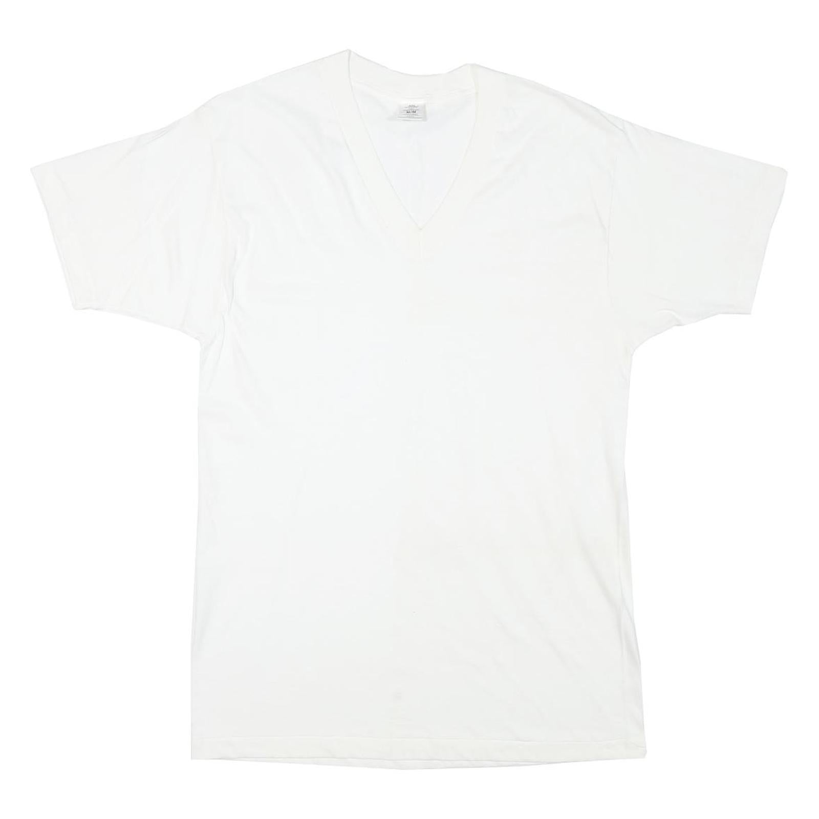 STAFFORD Mens White V-Neck T-Shirt M Cotton Blend Short Sleeve Plain Casual Refurbished - N/A refurbished available on Cerqular