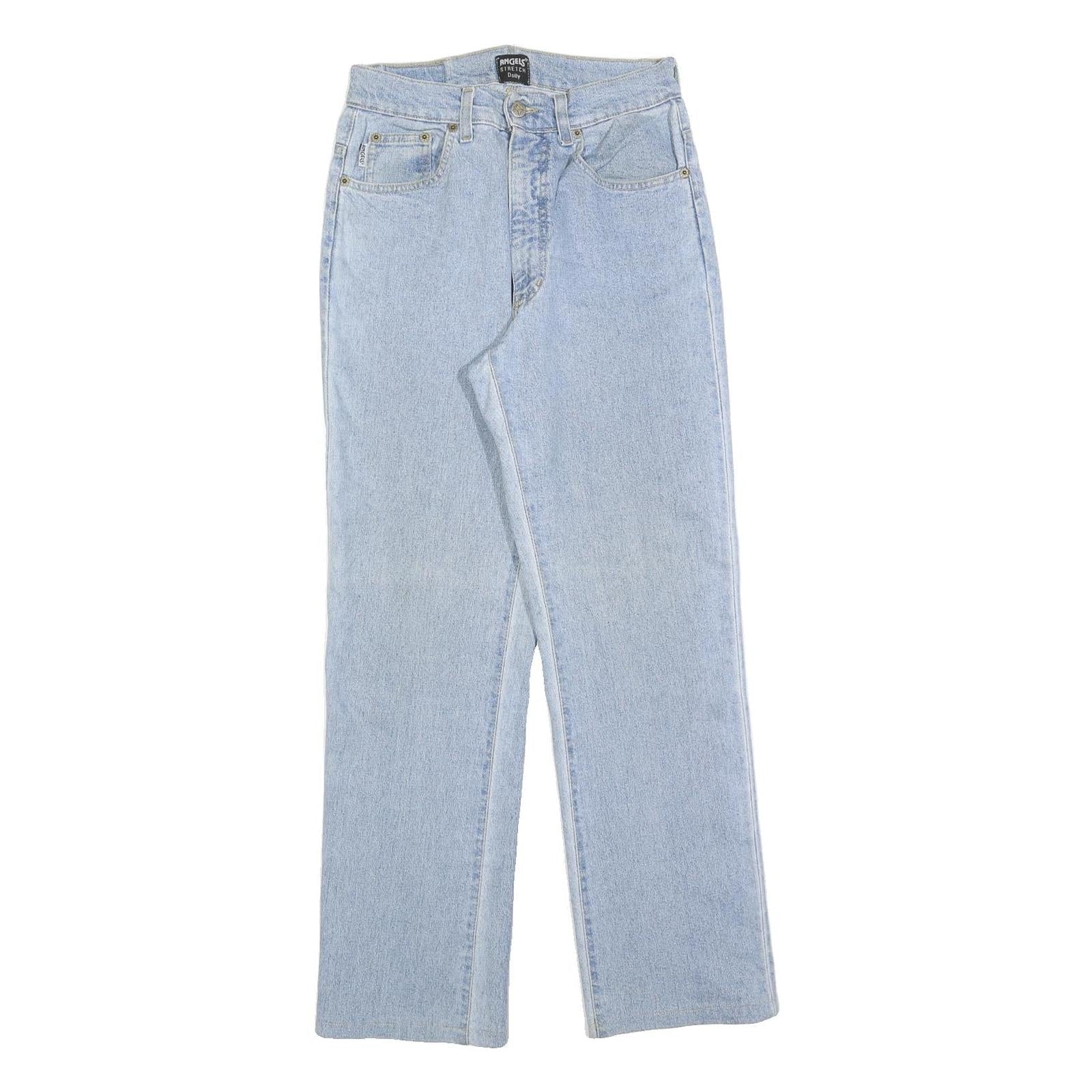 ANGEL Womens Jeans Blue Regular Straight Denim Light W26 L28 Stretch Zip Refurbished - N/A refurbished available on Cerqular