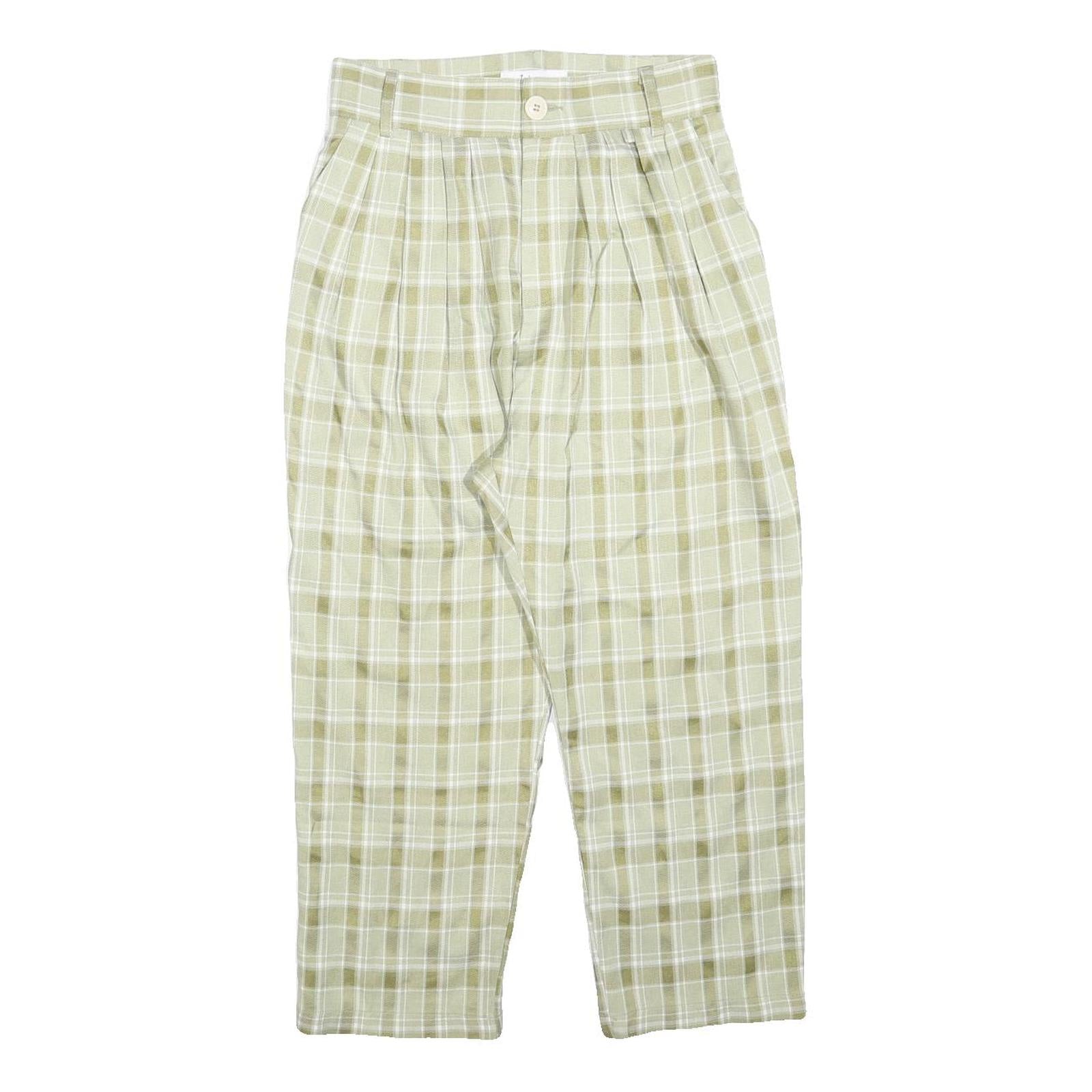WIYA Womens Polyester Blend Green Relaxed Tapered Trousers W26 L22 Checked Refurbished - N/A refurbished available on Cerqular