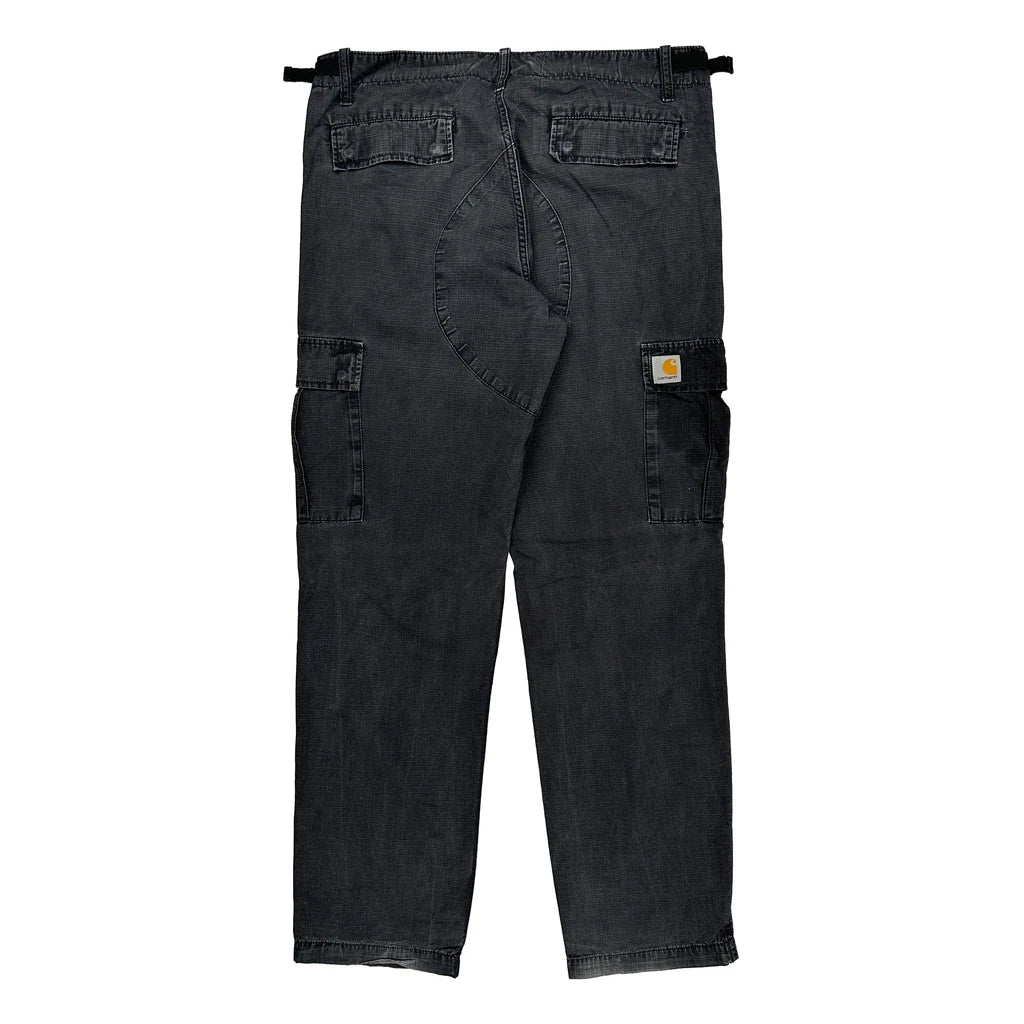 Carhartt Cargo Trousers - 36W 30L Black Cotton Refurbished - Thrifted (note: this is a term often used to describe second- refurbished available on Cerqular