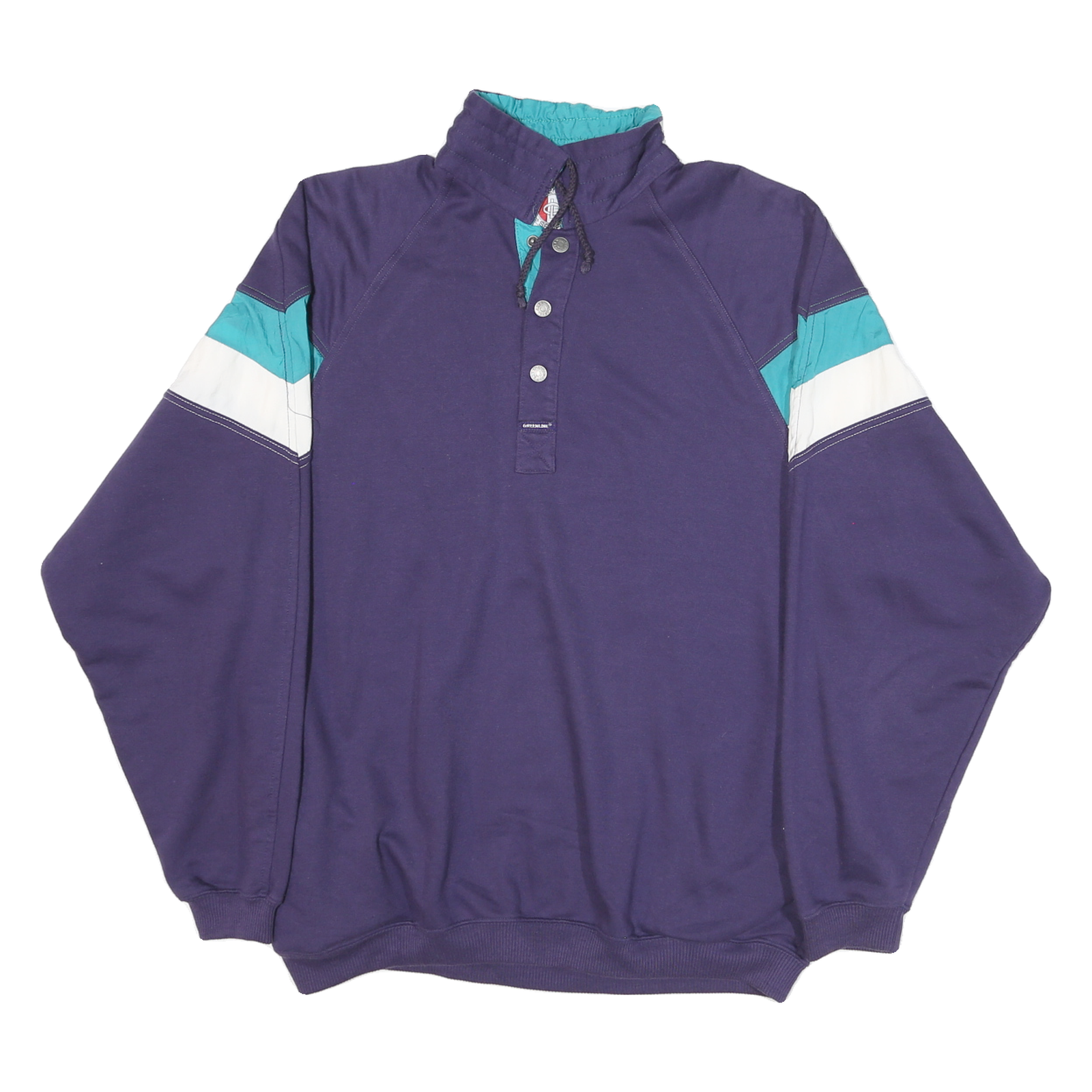 GREENLINE SPORT Mens Blue & Teal Sweatshirt High Neck XL Cotton Blend Casual Refurbished - N/A refurbished available on Cerqular