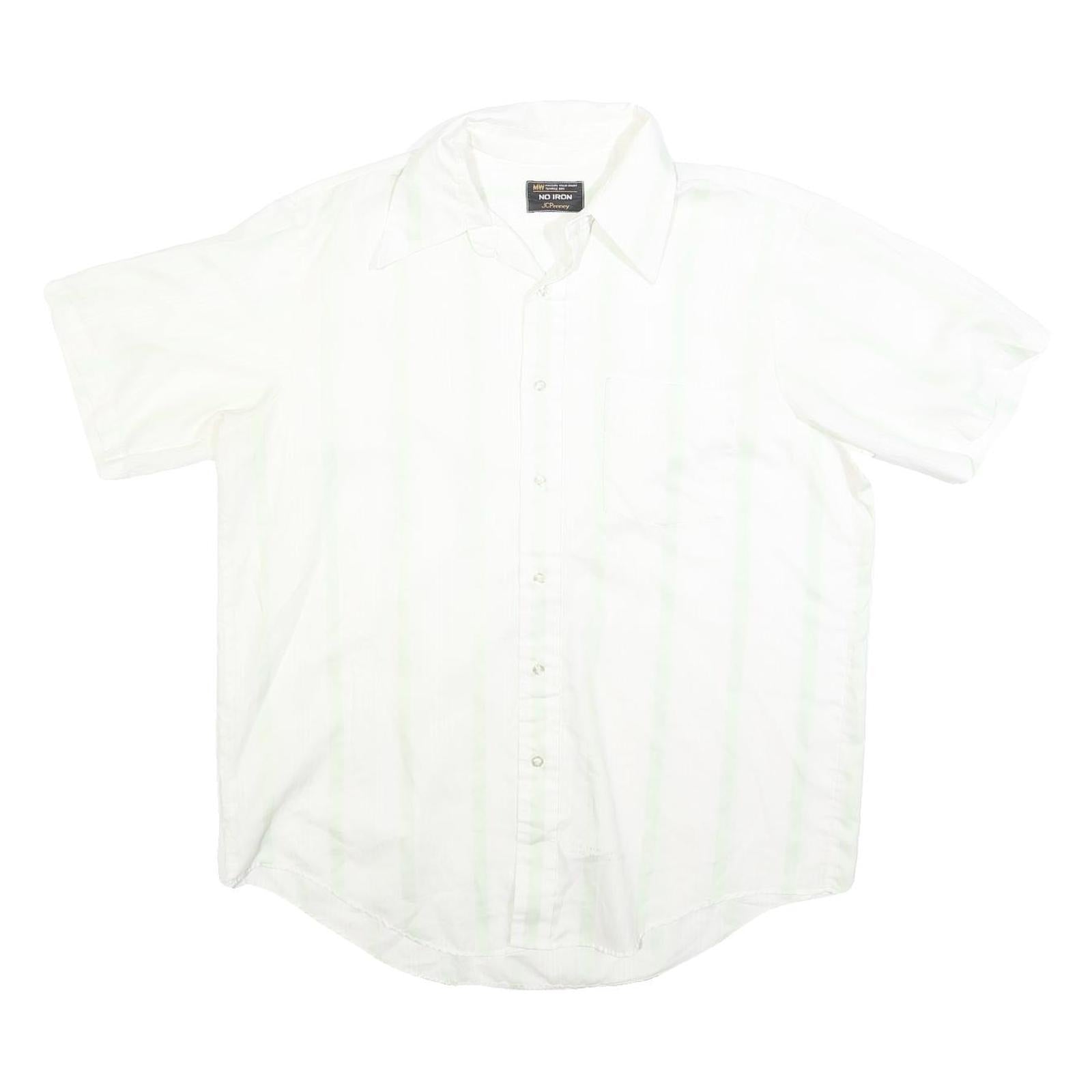 Buy JC PENNY Mens White Short Sleeve Cotton Blend Shirt L No Iron Button Down Refurbished - $19.49 JC PENNY Mens White Short Sleeve Cotton Blend Shirt L No Iron Button Down Refurbished - N/A refurbished available on Cerqular