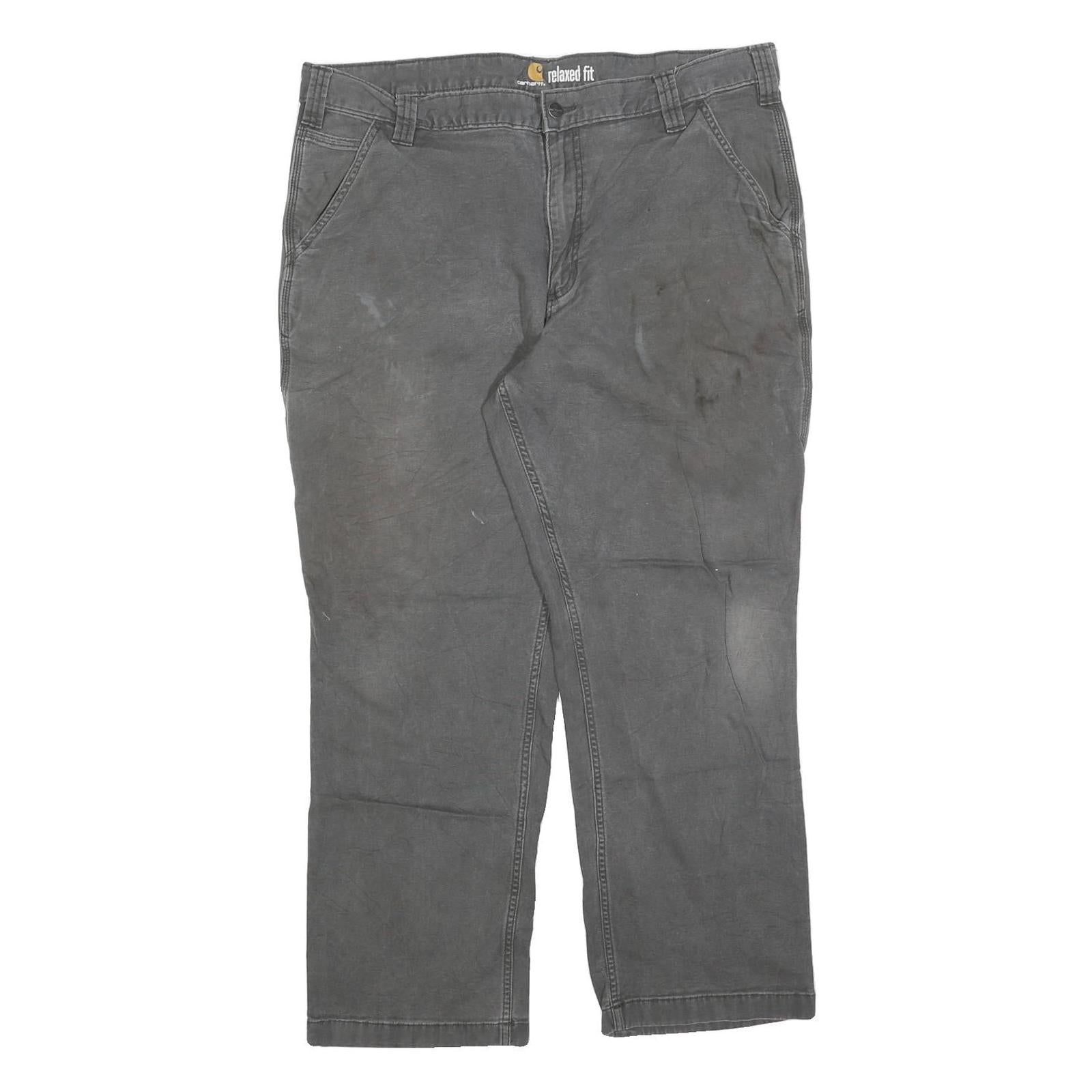 CARHARTT Mens Relaxed Fit Grey Jeans Cotton Blend Zip W40 L30 Workwear Durable Refurbished - N/A refurbished available on Cerqular
